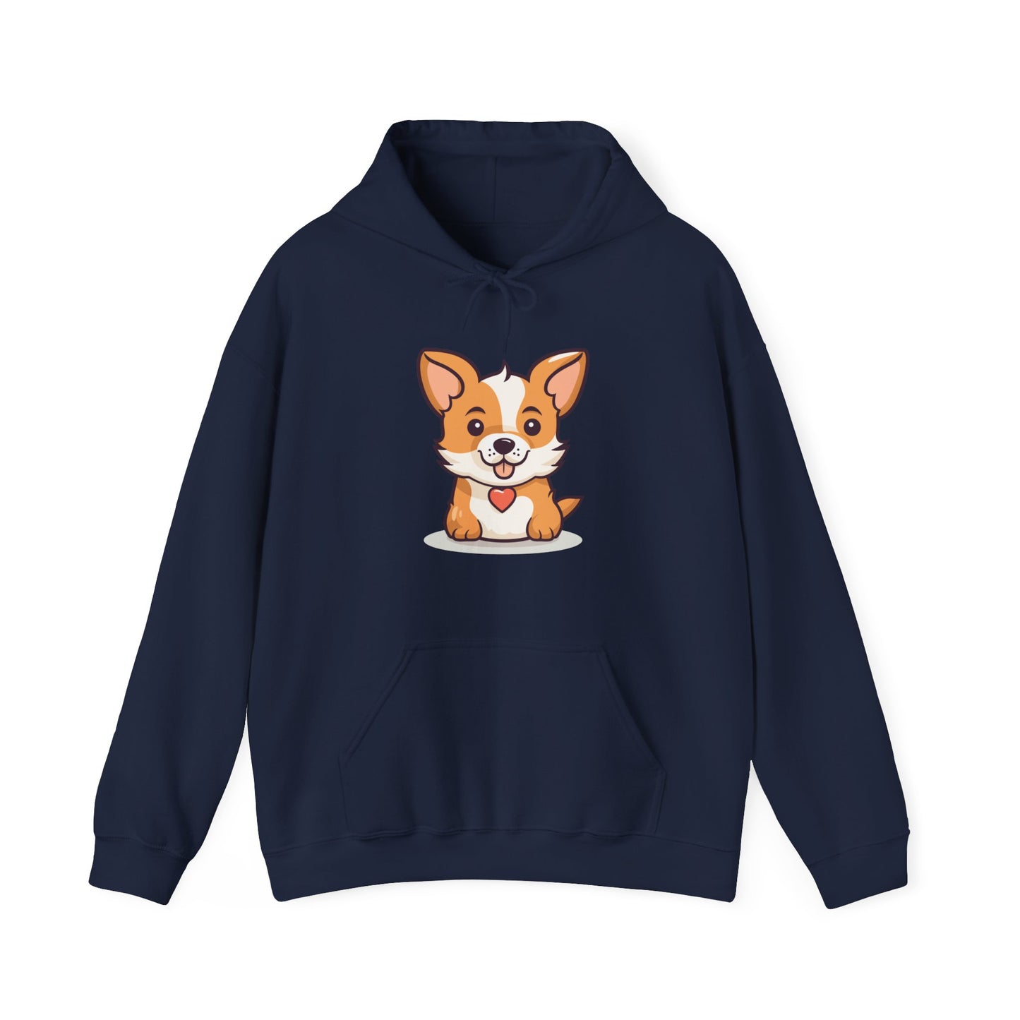 Cute Dog with Heart Hooded Sweatshirt