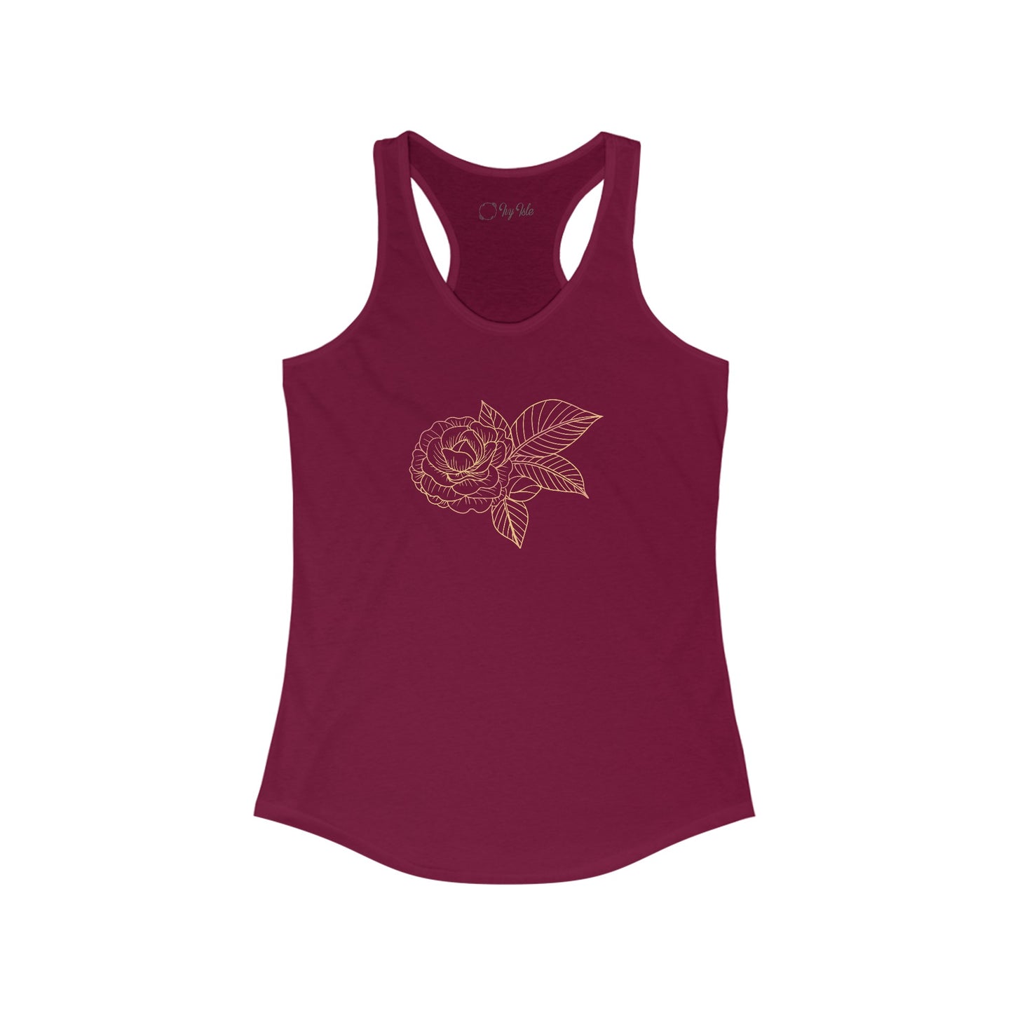 Colorful Rose with Leaves Racerback Tank