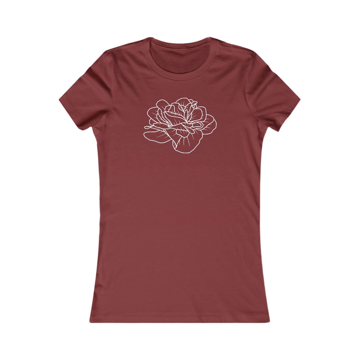 Rose Outline Fitted Tee