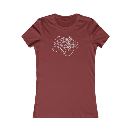 Rose Outline Fitted Tee