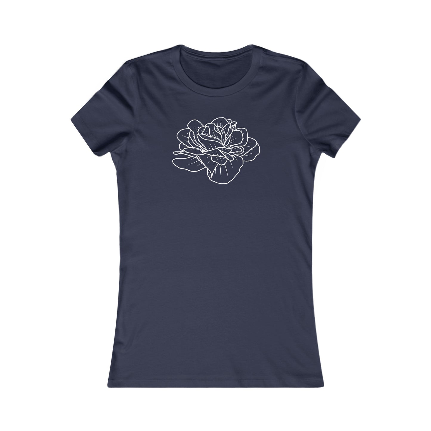 Rose Outline Fitted Tee