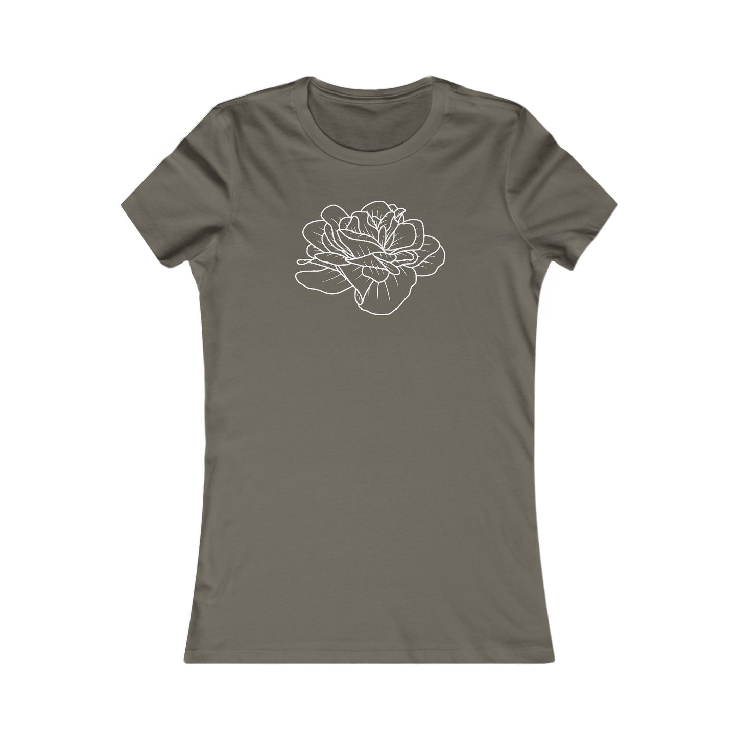 Rose Outline Fitted Tee