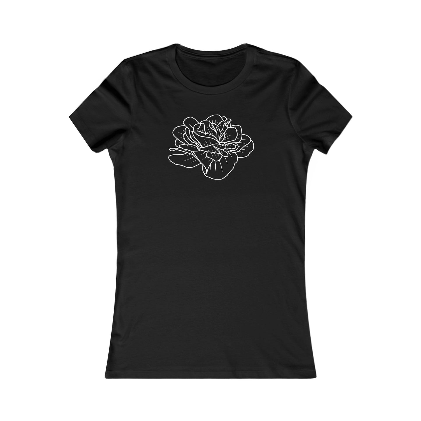 Rose Outline Fitted Tee