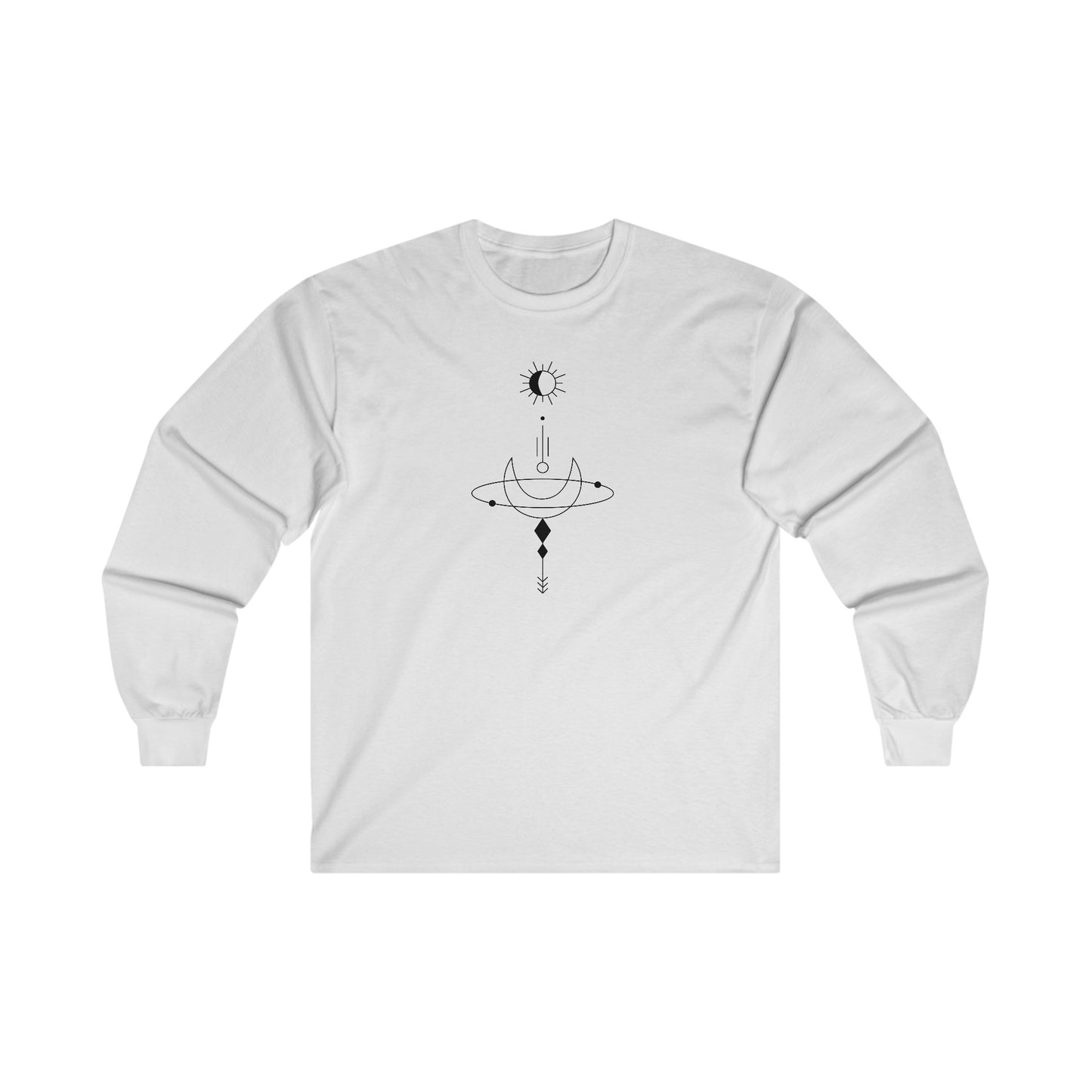 Linear Sun and Moon Long Sleeve Tee