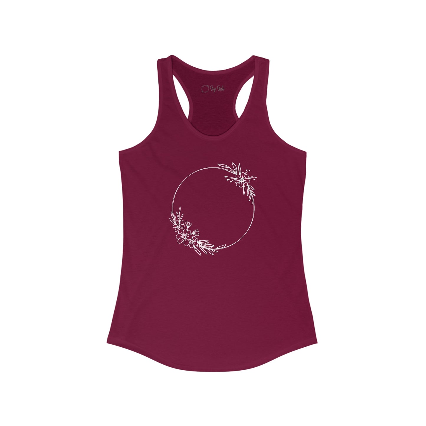 Double Floral Circle Racerback Tank