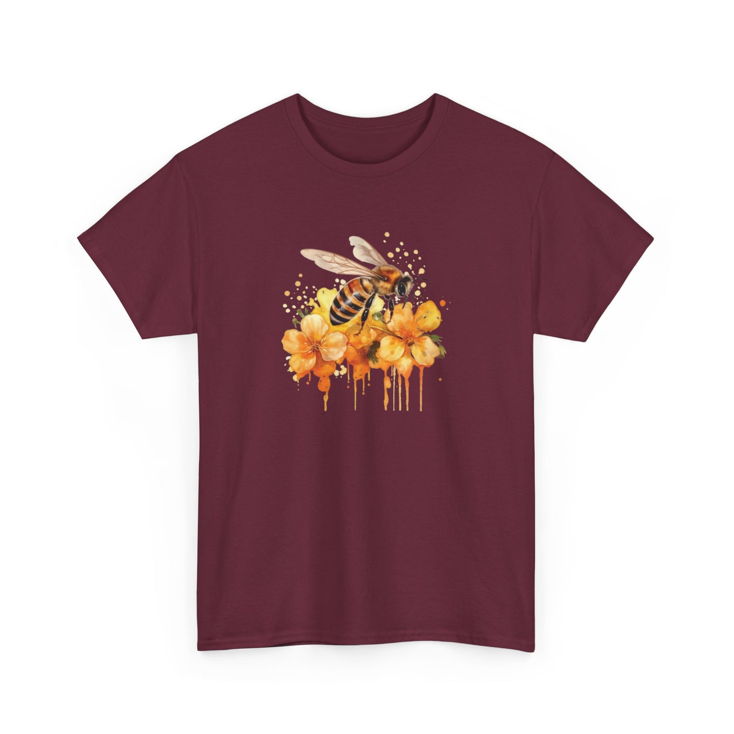 Watercolor Bee and Flowers Short Sleeve Tee