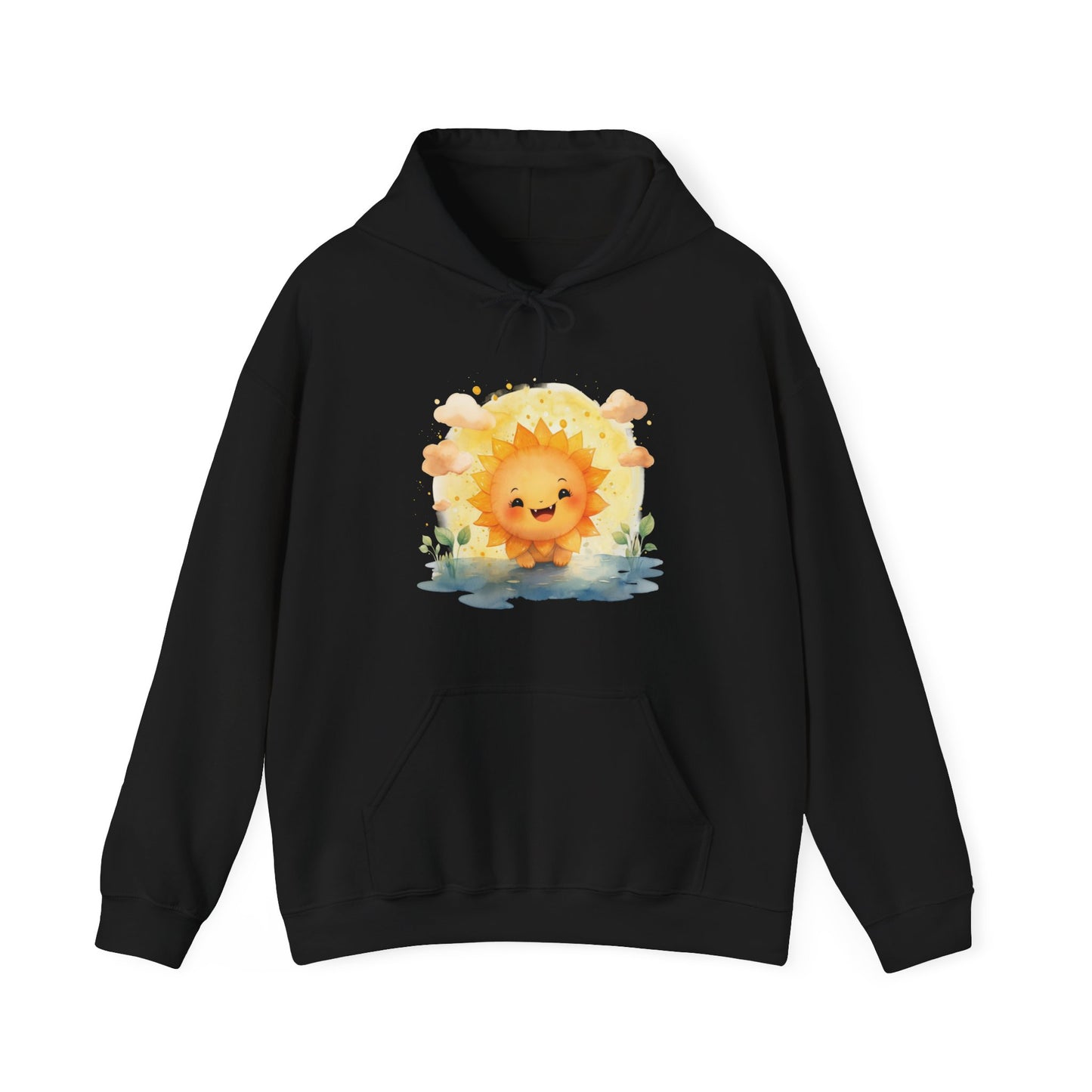 Cute Watercolor Sun Hooded Sweatshirt