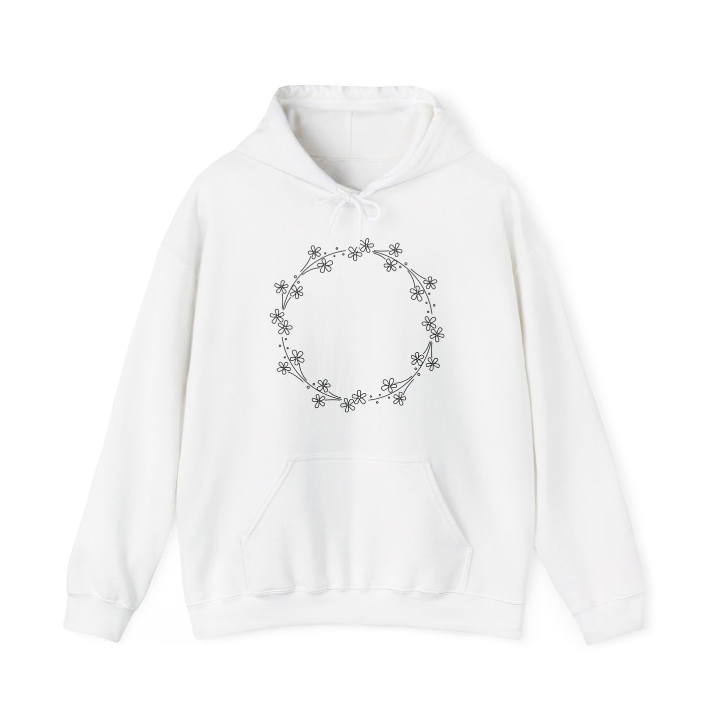 Small Flowers Circle Hooded Sweatshirt