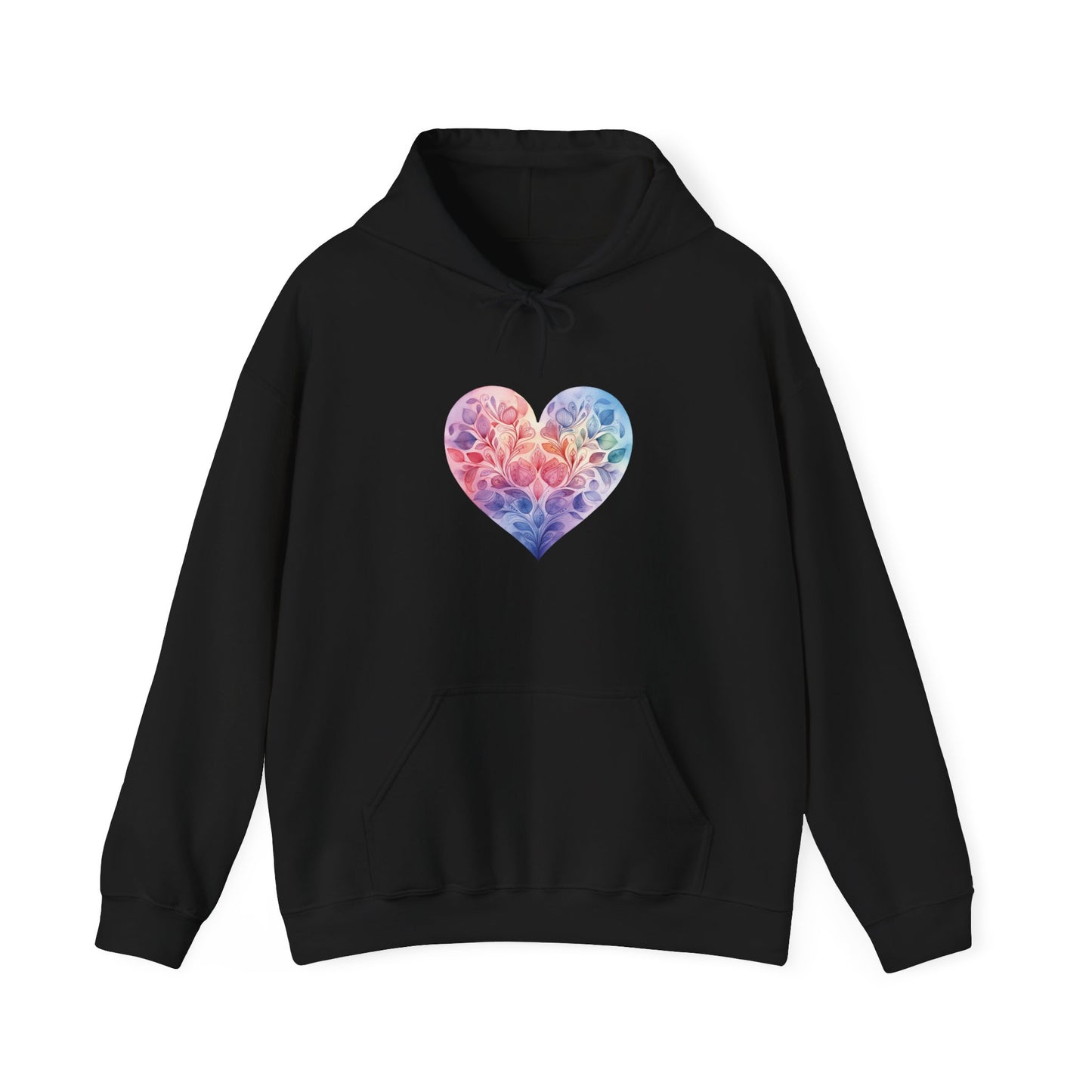 Watercolor Heart Hooded Sweatshirt 006