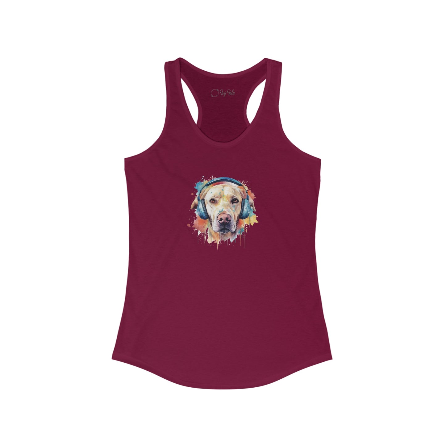 Labrador Retriever with Headphones Racerback Tank