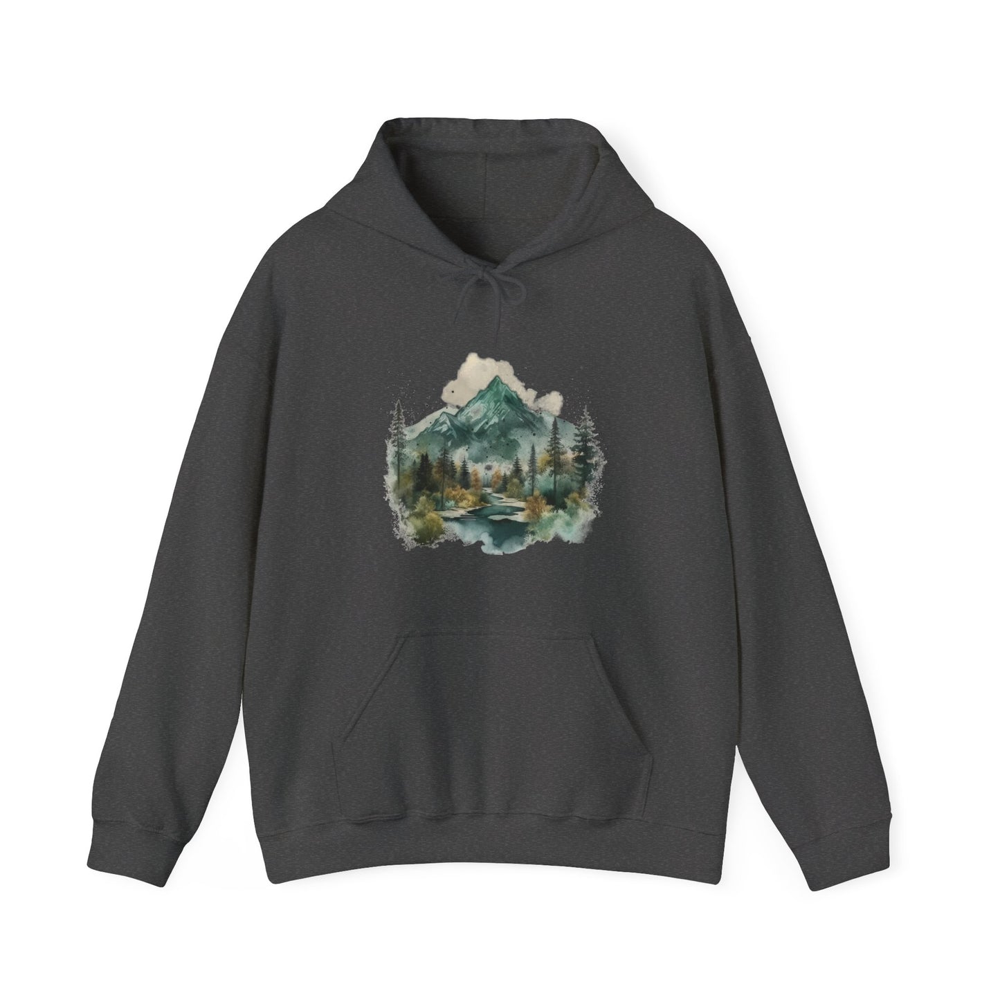 Watercolor Mountains Hooded Sweatshirt