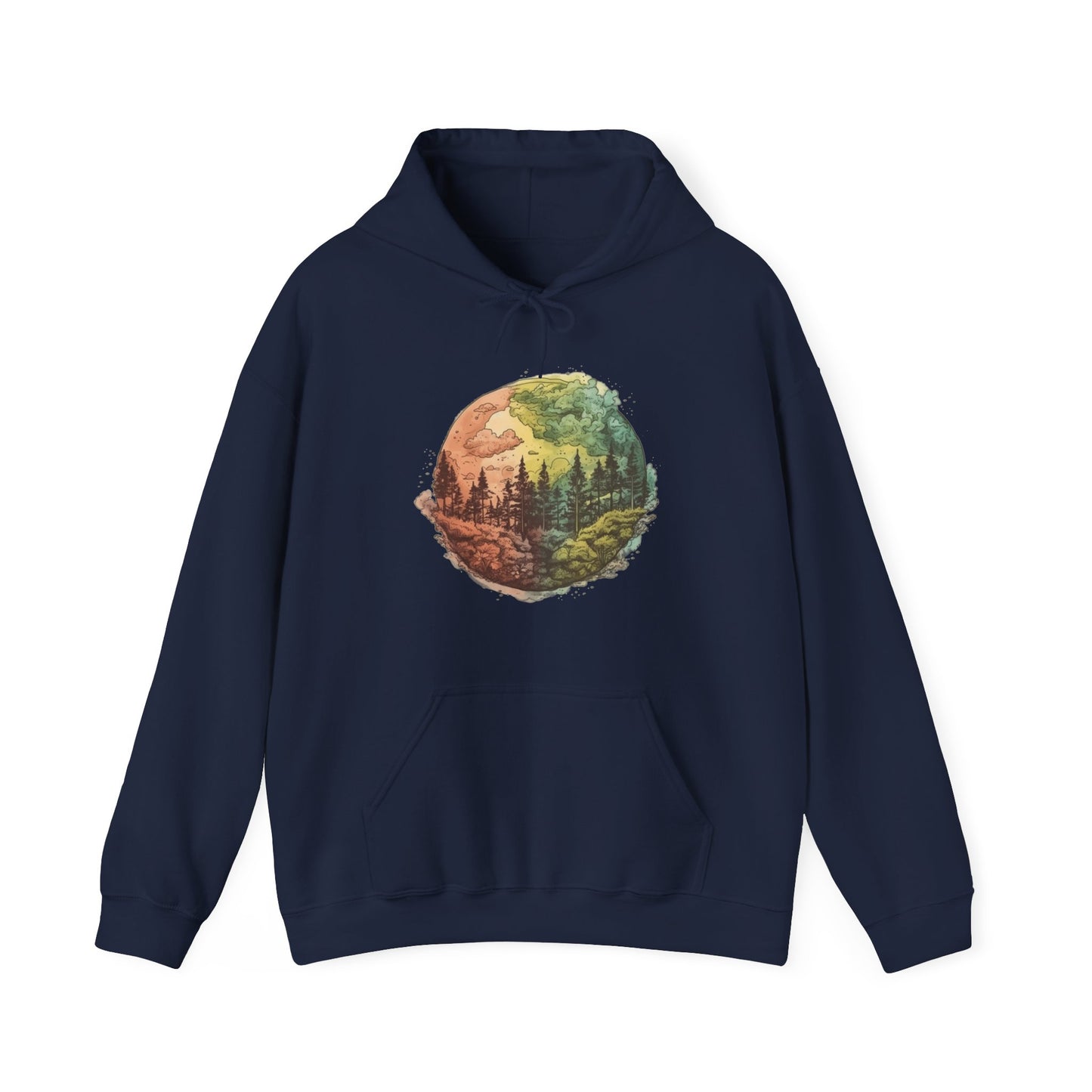 Watercolor Forest Hooded Sweatshirt