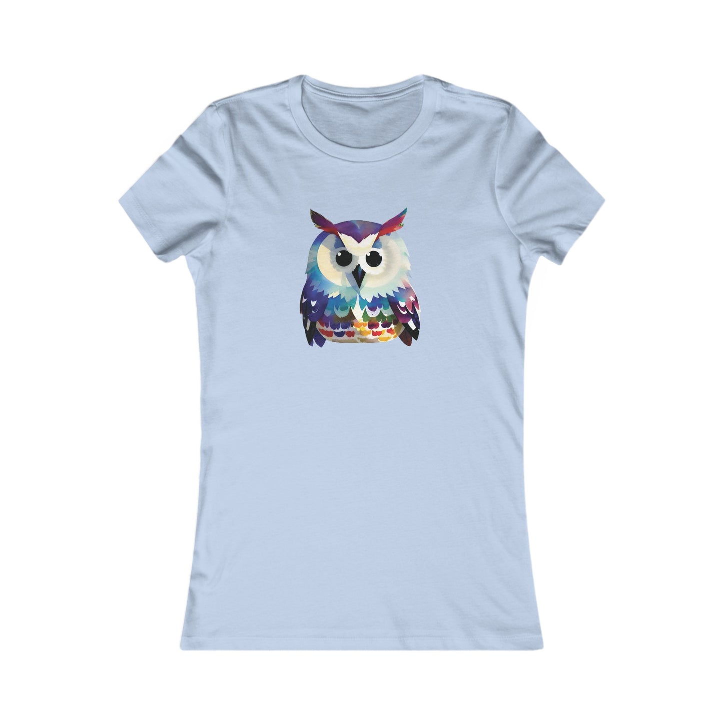 Watercolor Owl Fitted Tee