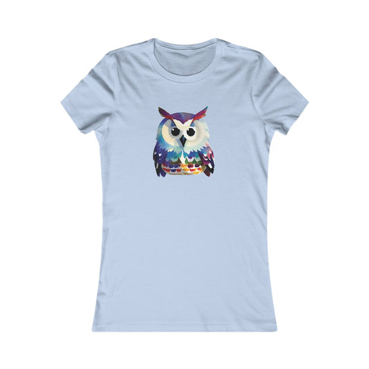 Watercolor Owl Fitted Tee