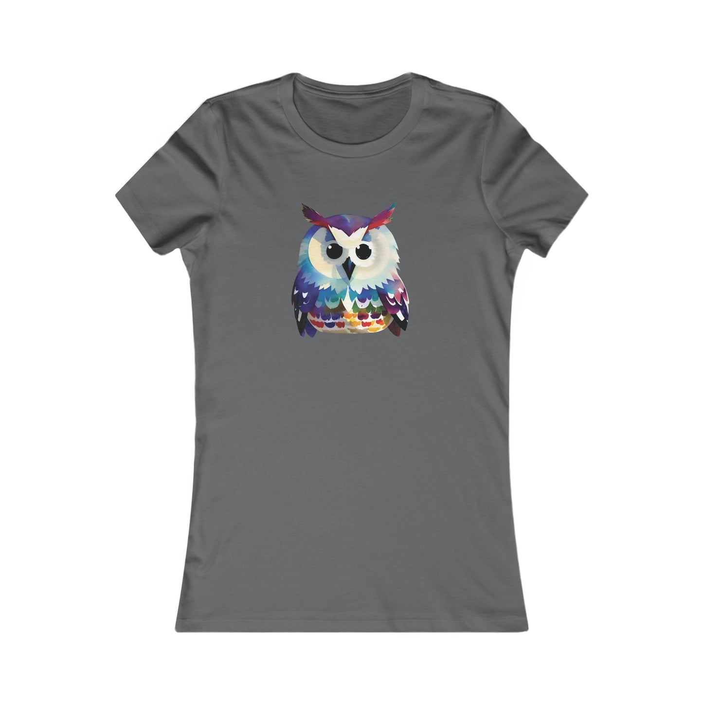 Watercolor Owl Fitted Tee