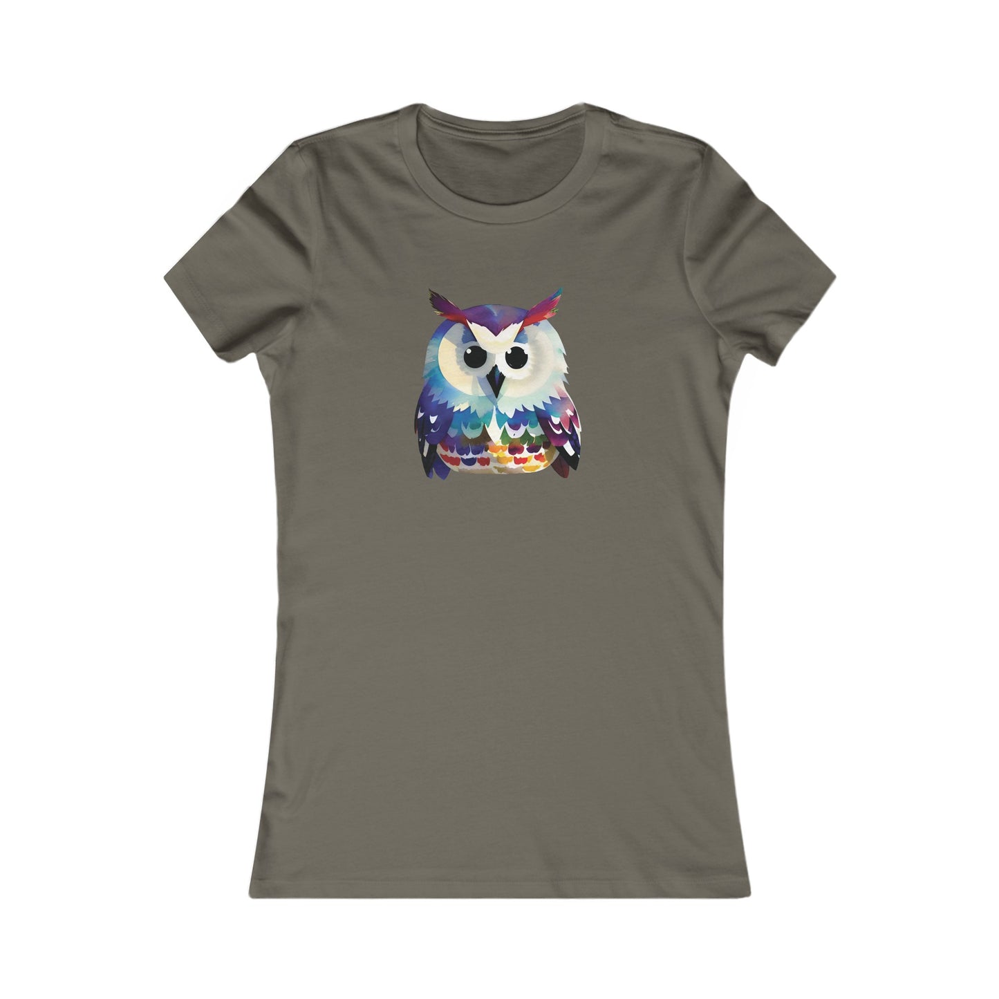 Watercolor Owl Fitted Tee