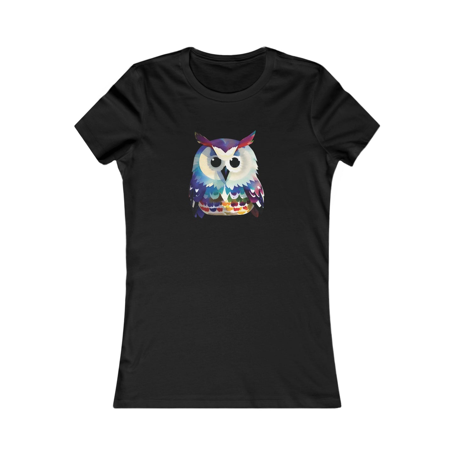 Watercolor Owl Fitted Tee