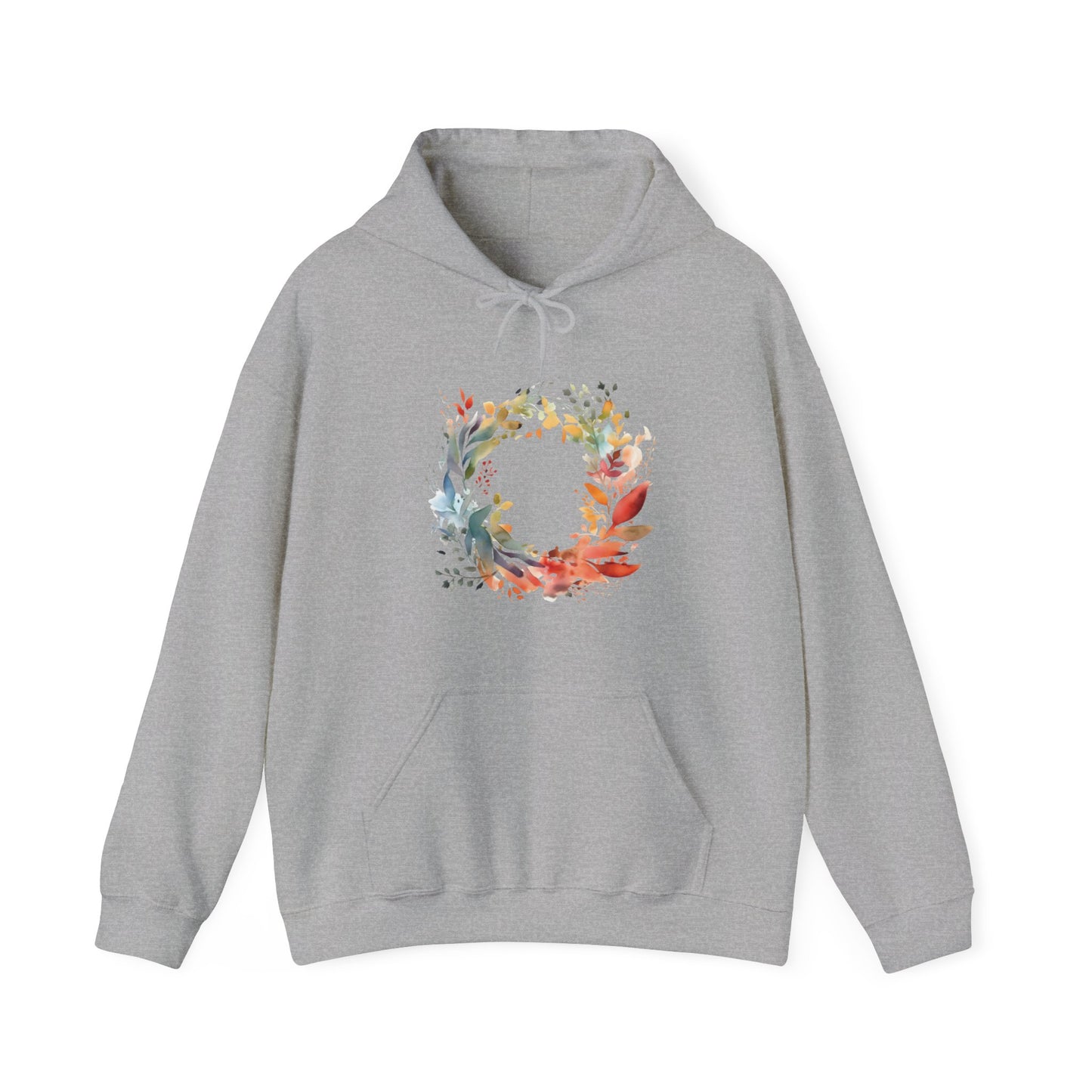 Watercolor Floral Circle Hooded Sweatshirt