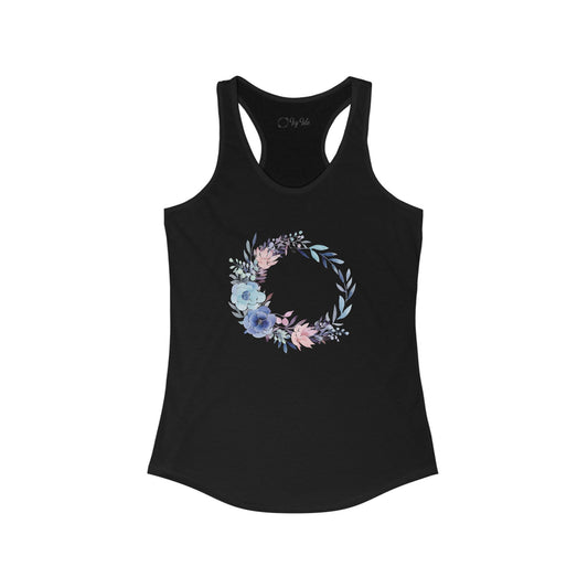 Watercolor Flower Circle Racerback Tank