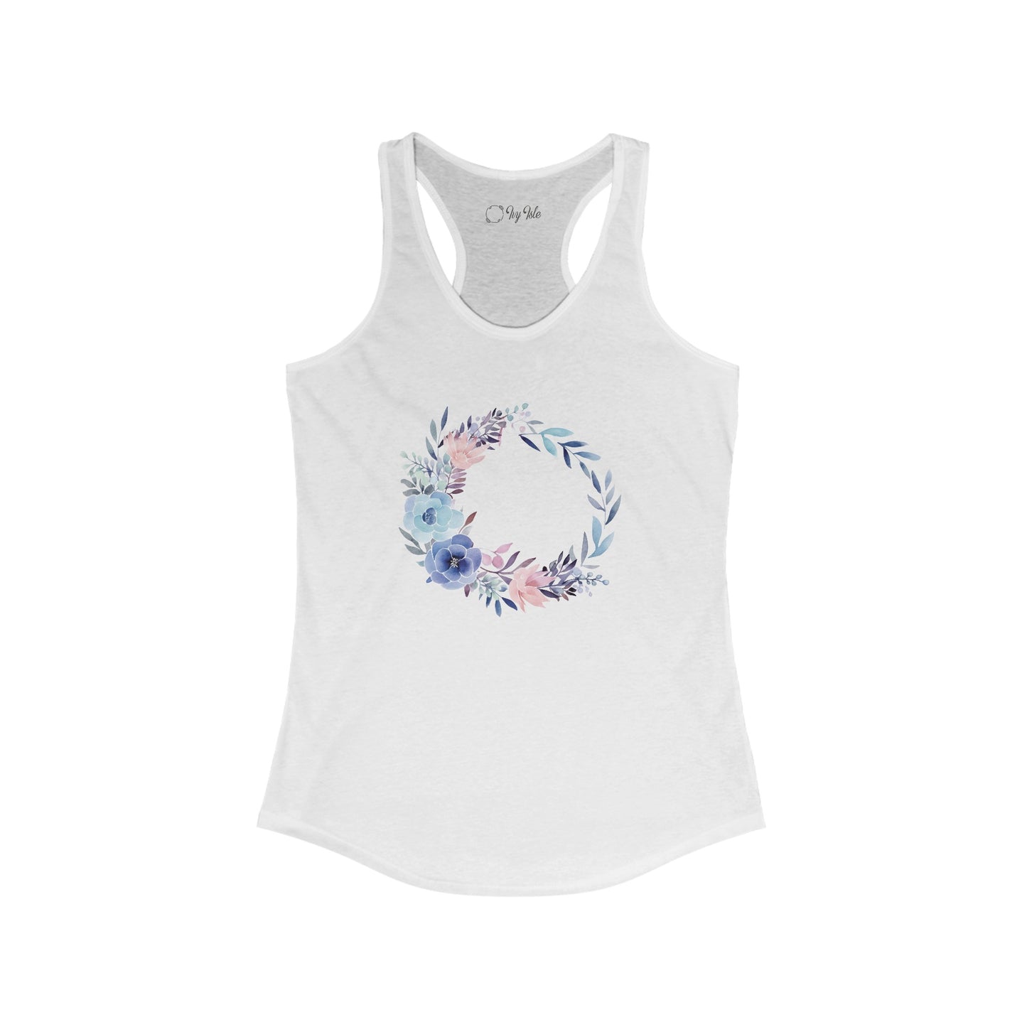 Watercolor Flower Circle Racerback Tank
