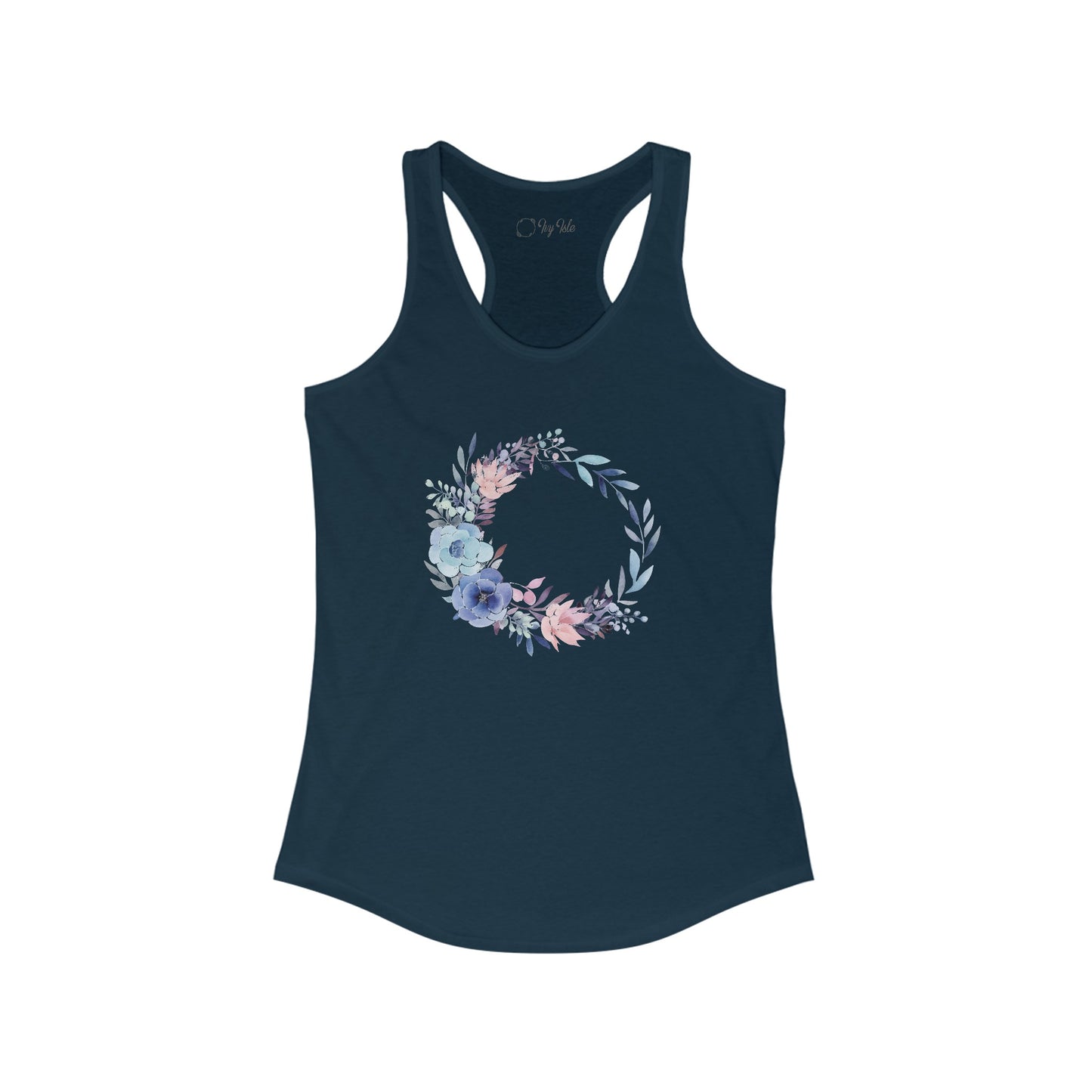 Watercolor Flower Circle Racerback Tank