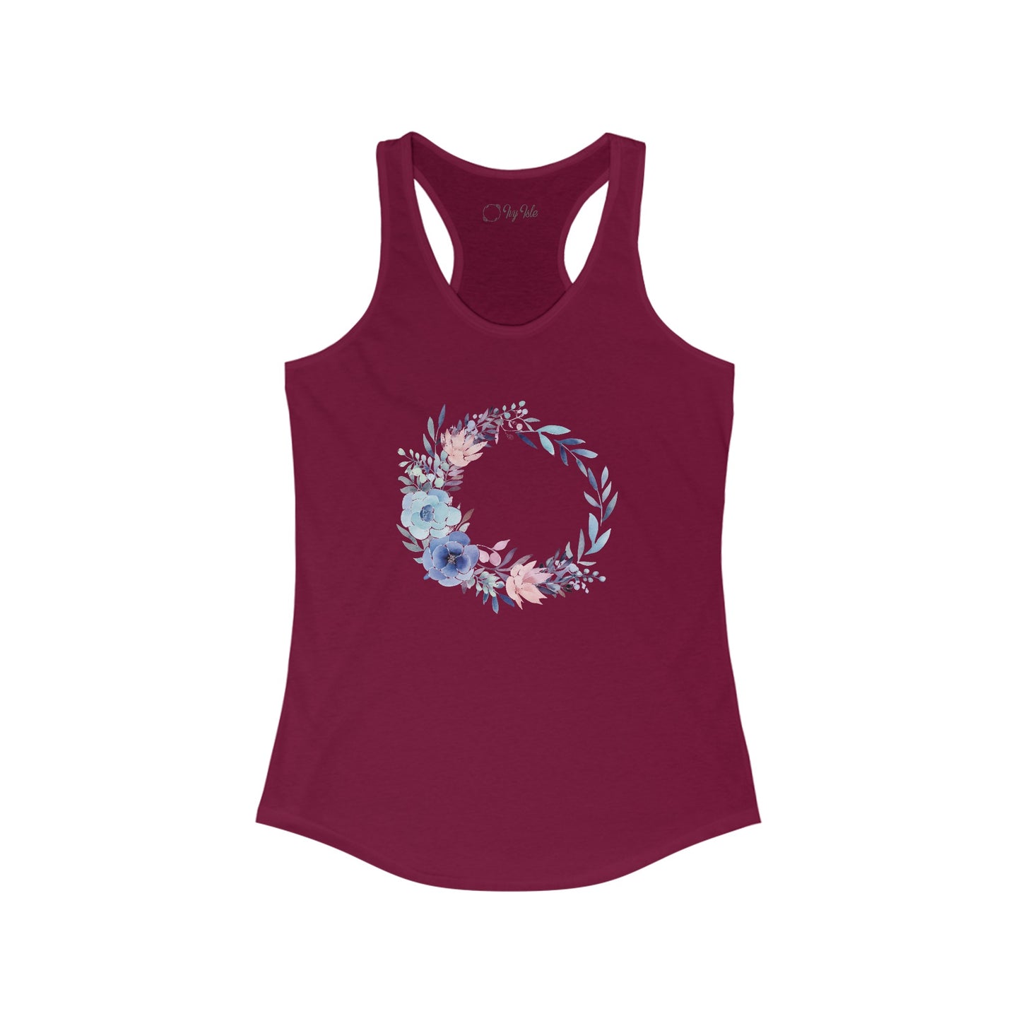 Watercolor Flower Circle Racerback Tank