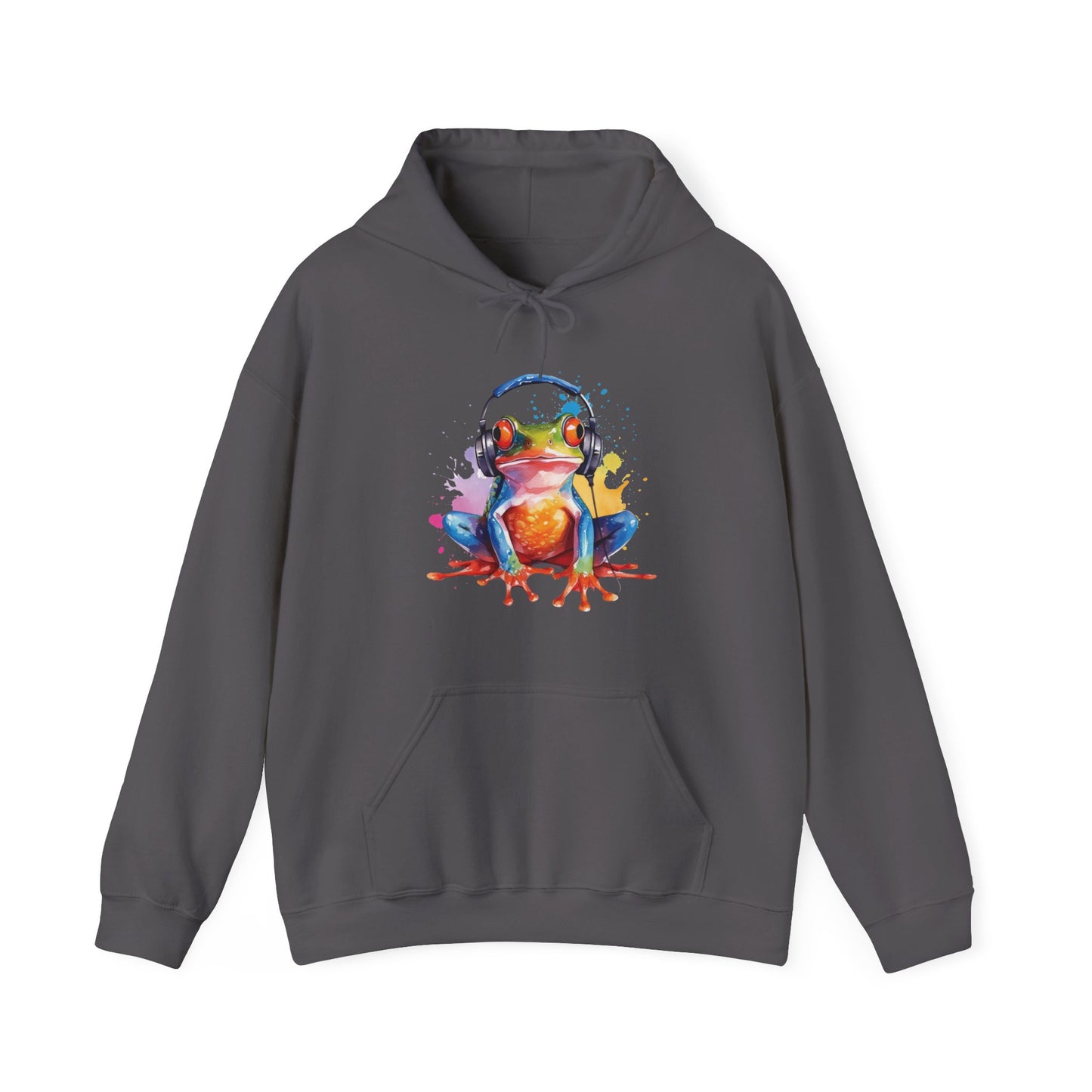 Frog with Headphones Hooded Sweatshirt