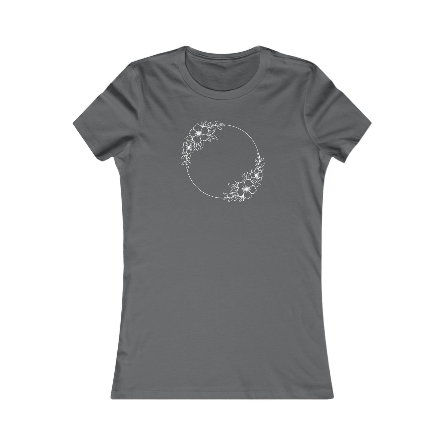 Double Large Flower Circle Fitted Tee