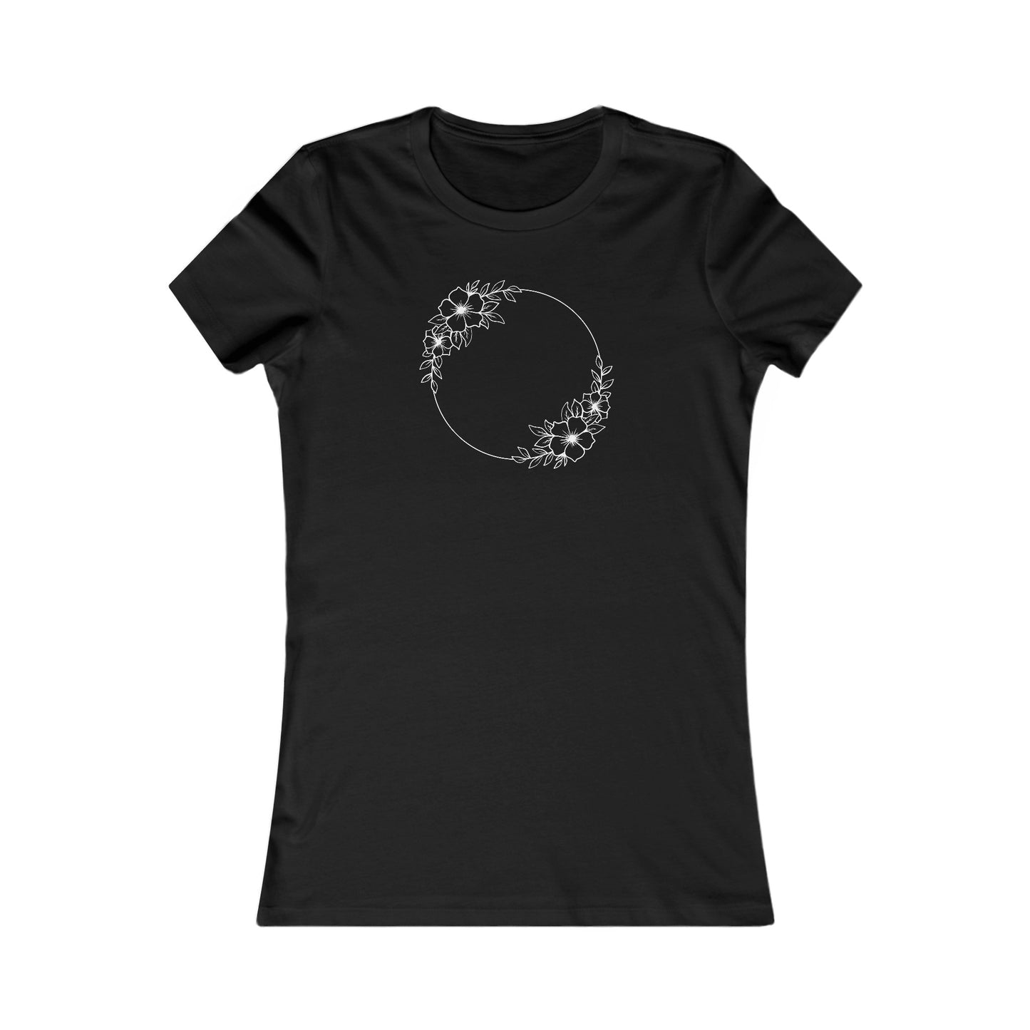 Double Large Flower Circle Fitted Tee