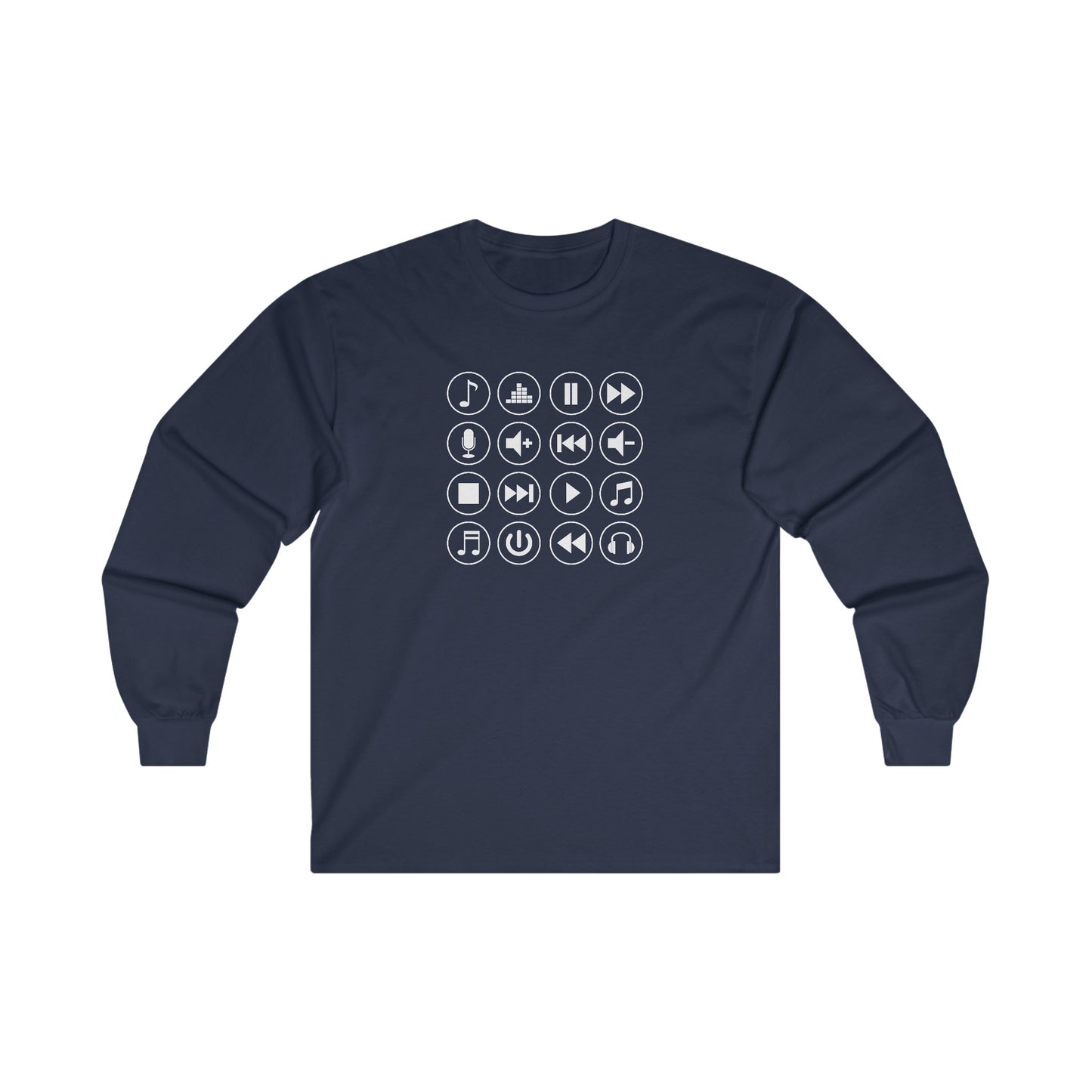 Music Player Symbols Long Sleeve Tee