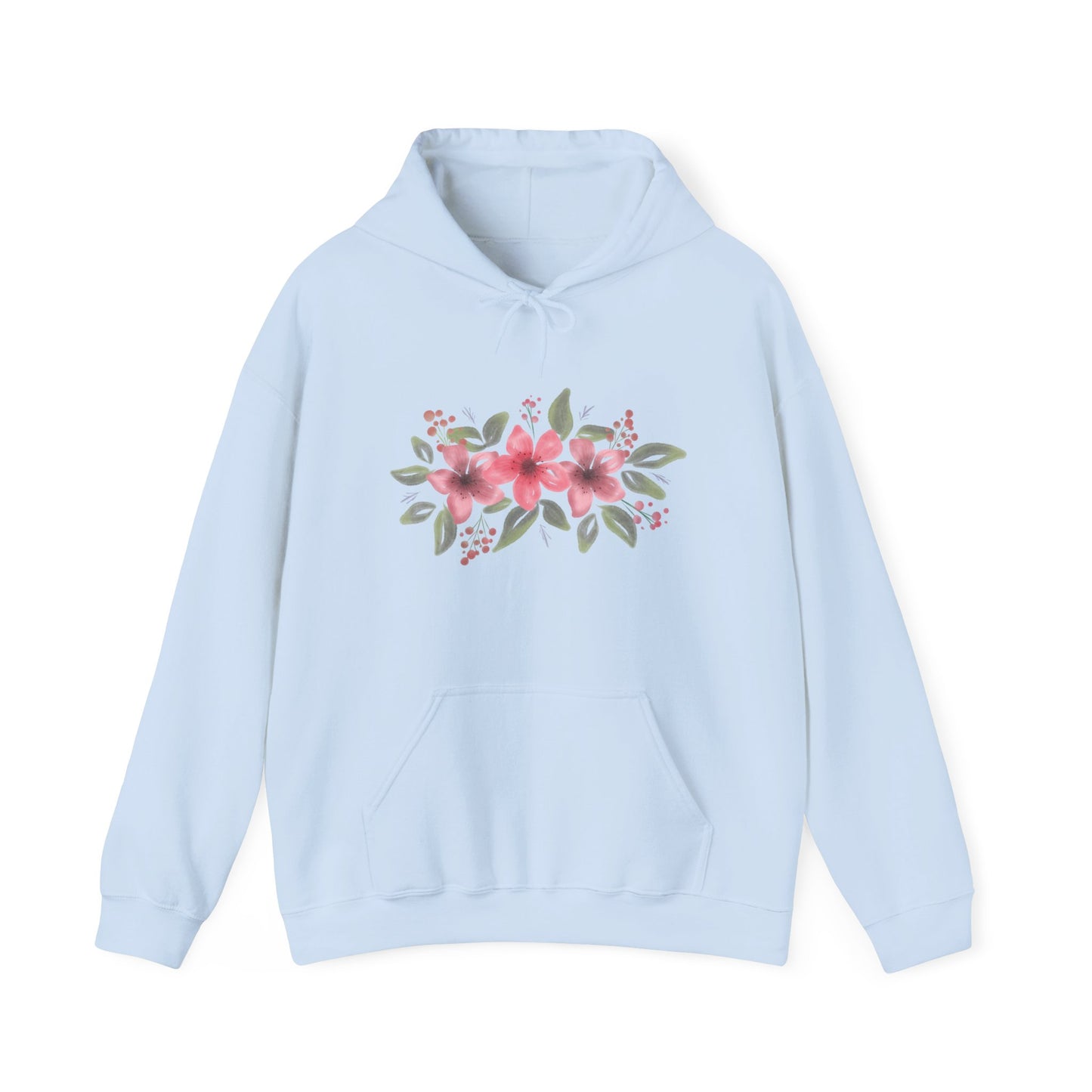 Pink Flowers Hooded Sweatshirt