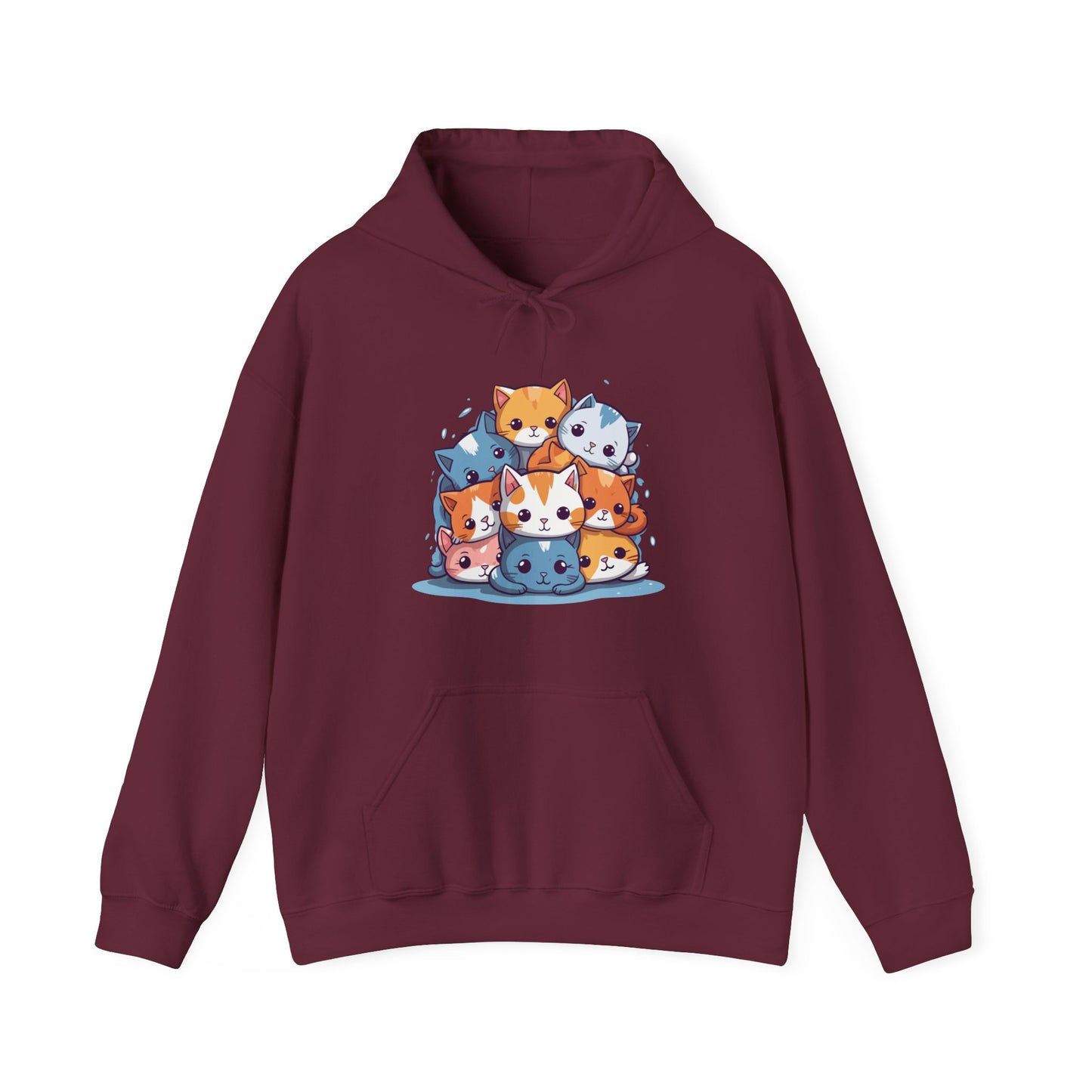 Cute Cat Pile Hooded Sweatshirt