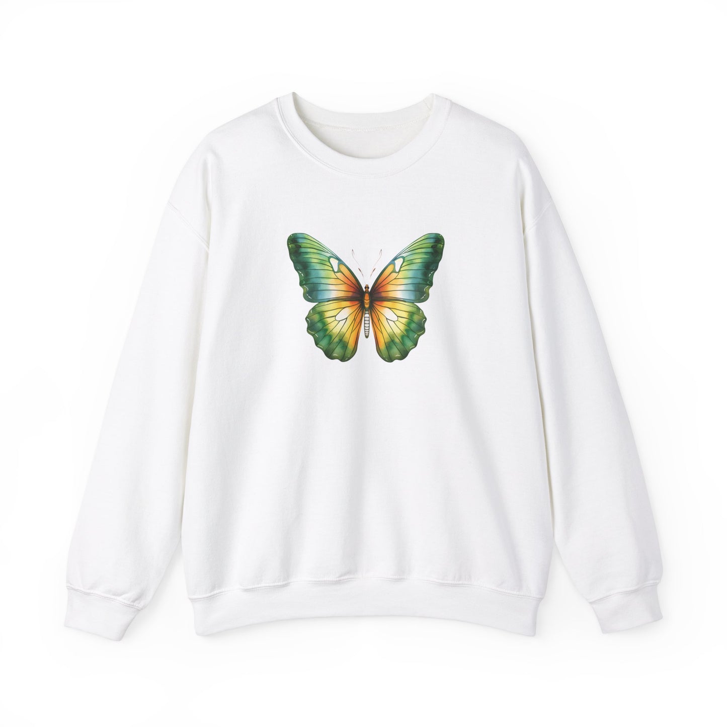 Green Watercolor Butterfly Sweatshirt