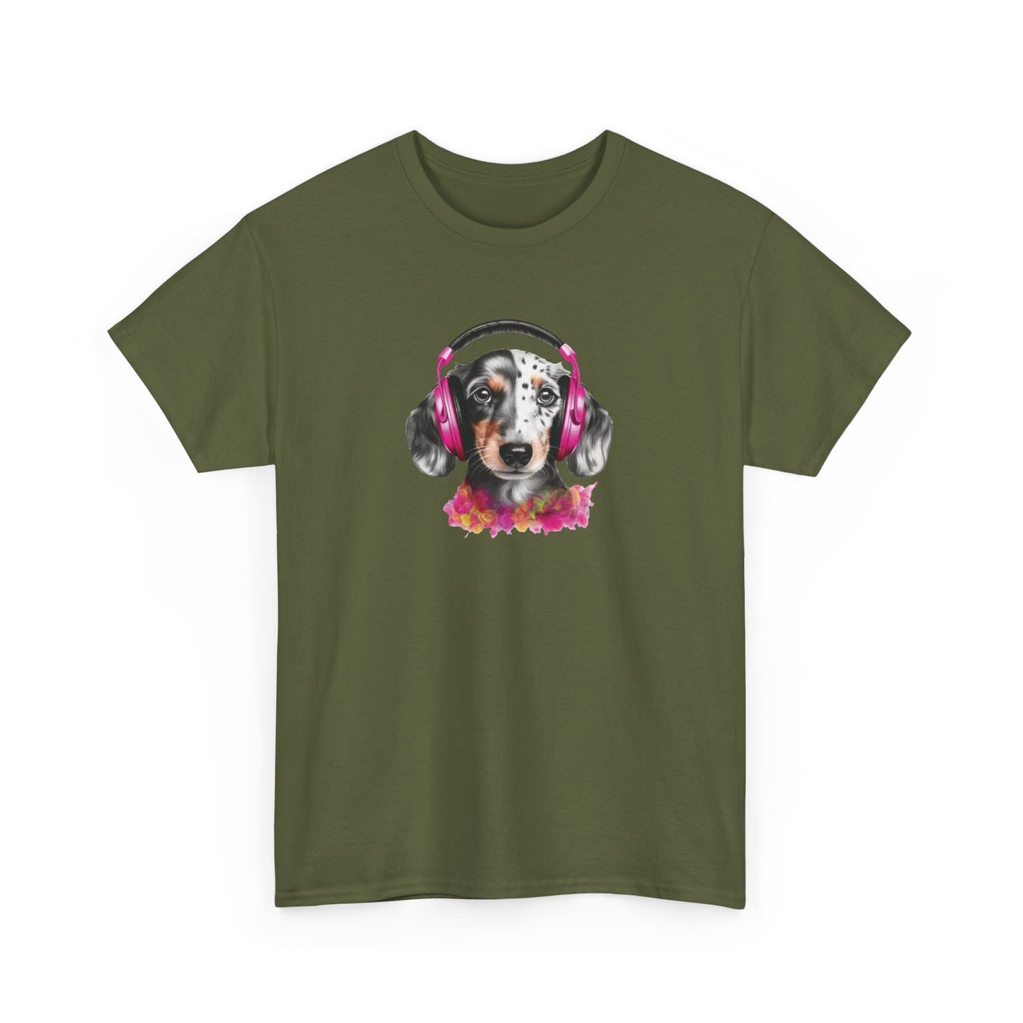 Dog with Headphones Short Sleeve Tee