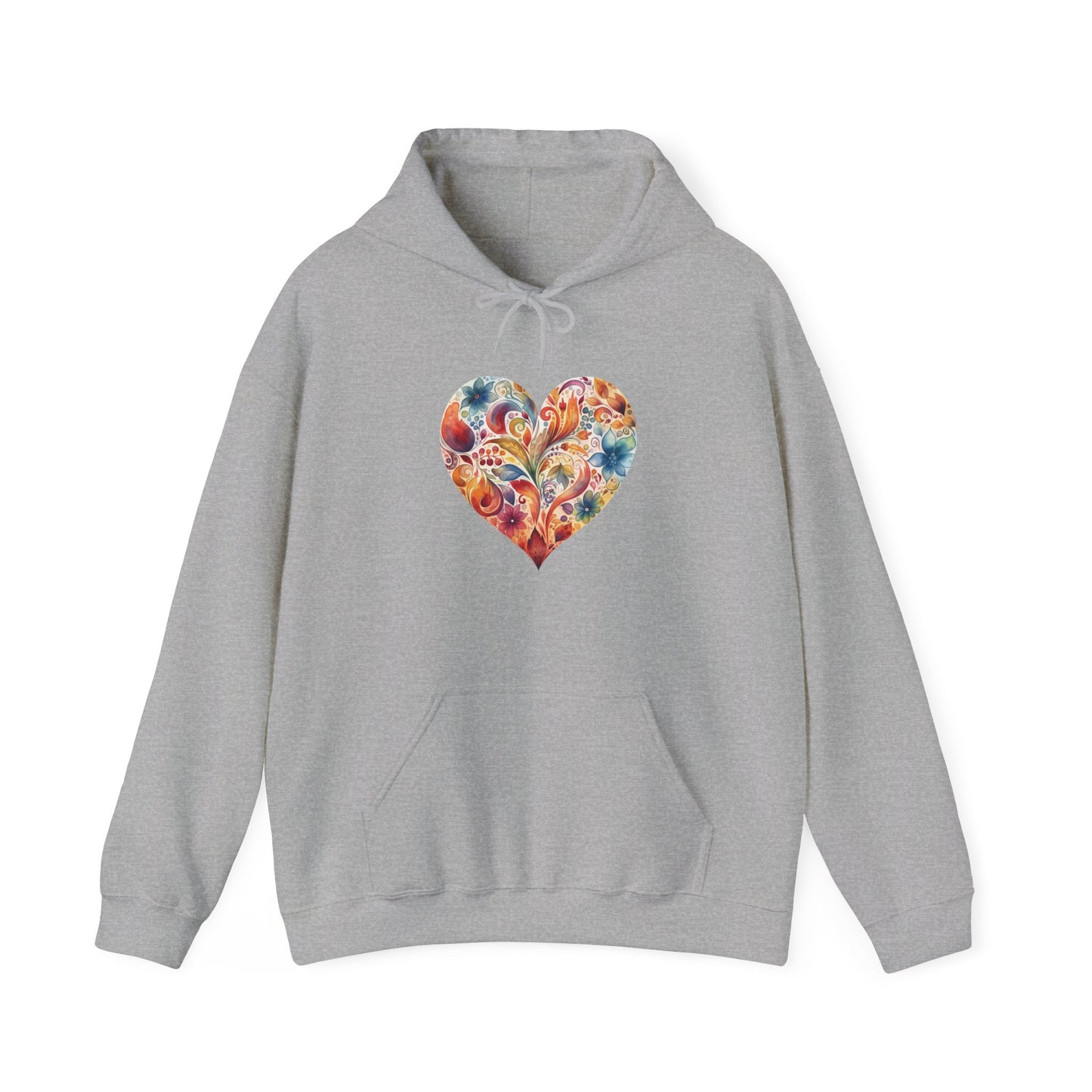 Watercolor Heart Hooded Sweatshirt 002