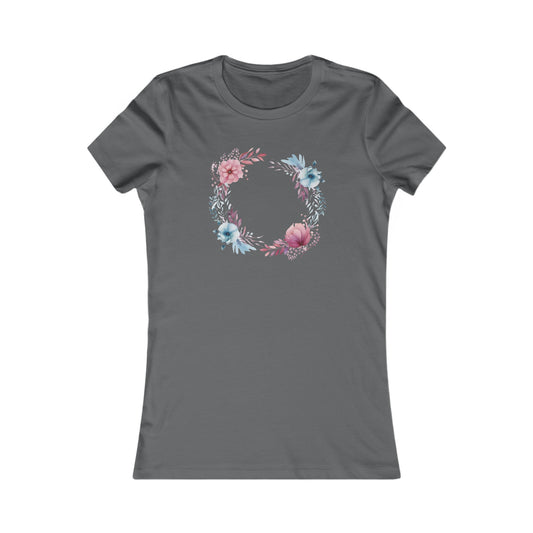 Watercolor Flowers Circle Fitted Tee