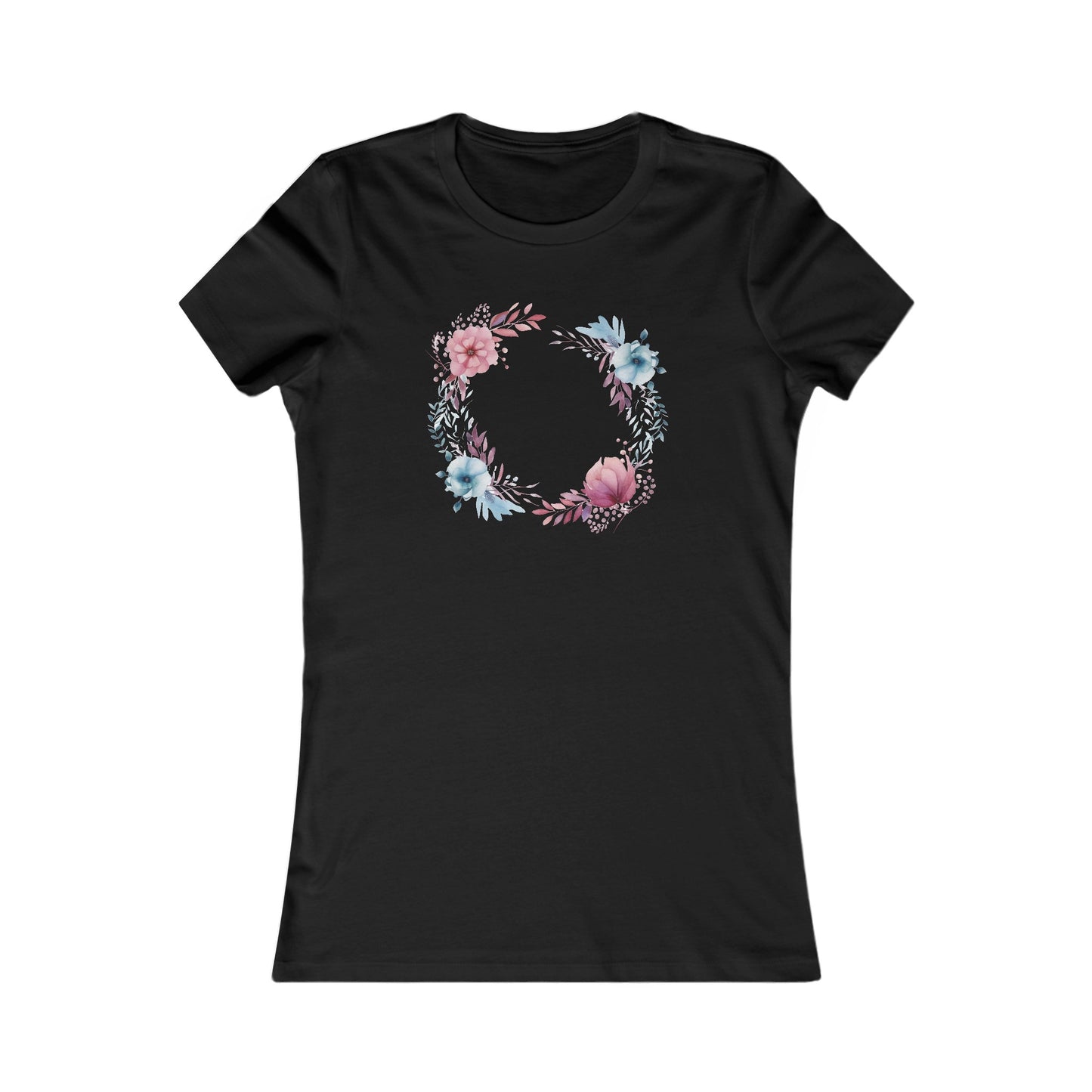 Watercolor Flowers Circle Fitted Tee