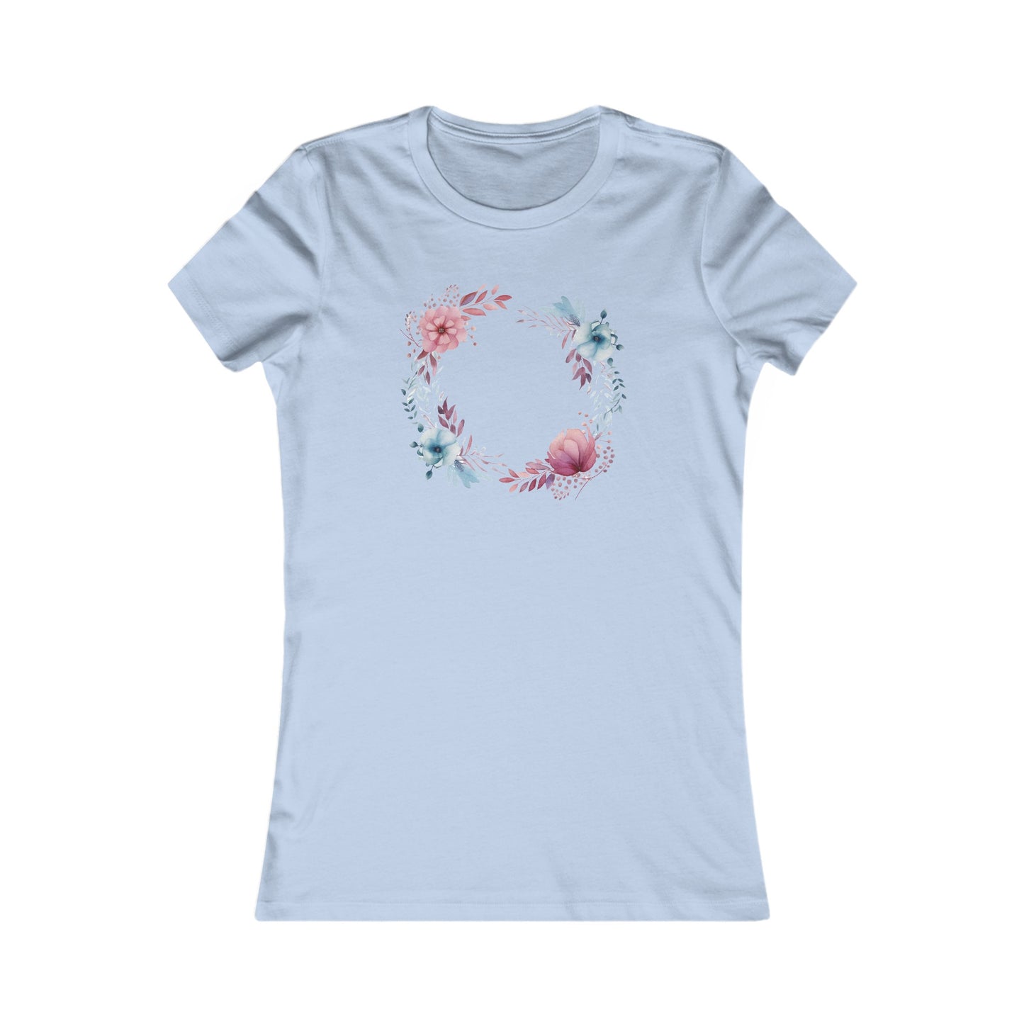 Watercolor Flowers Circle Fitted Tee