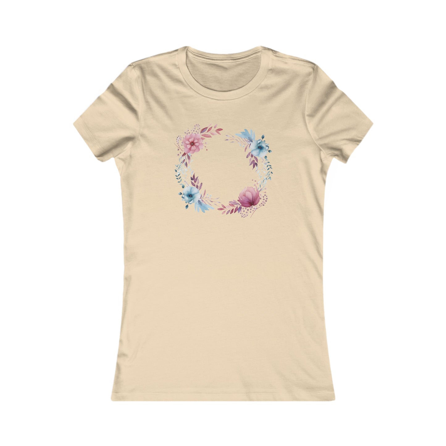 Watercolor Flowers Circle Fitted Tee