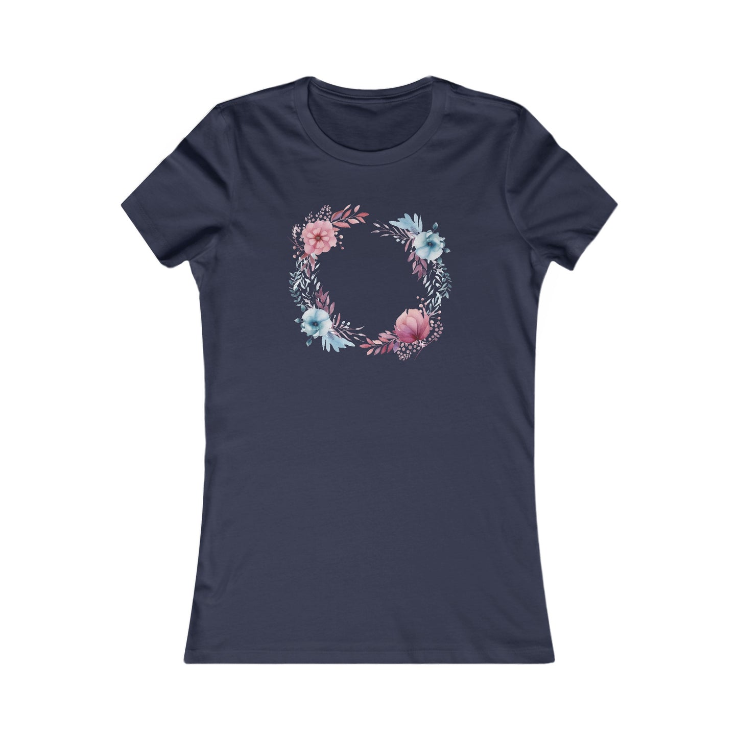 Watercolor Flowers Circle Fitted Tee