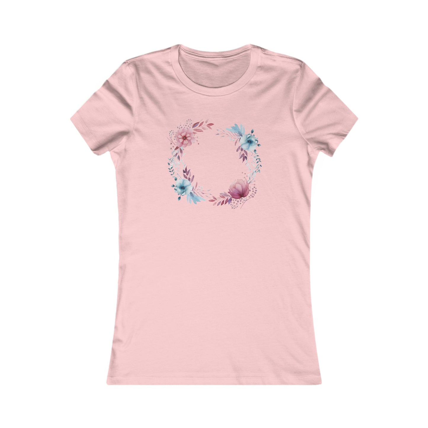Watercolor Flowers Circle Fitted Tee