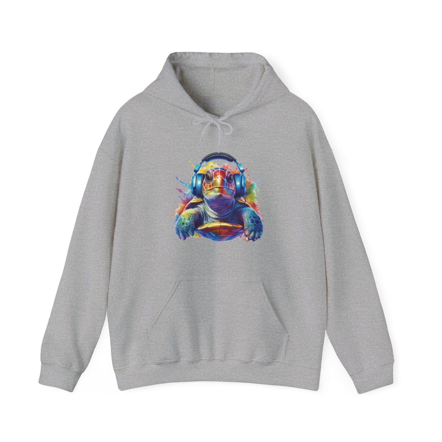 Turtle with Headphones Hooded Sweatshirt