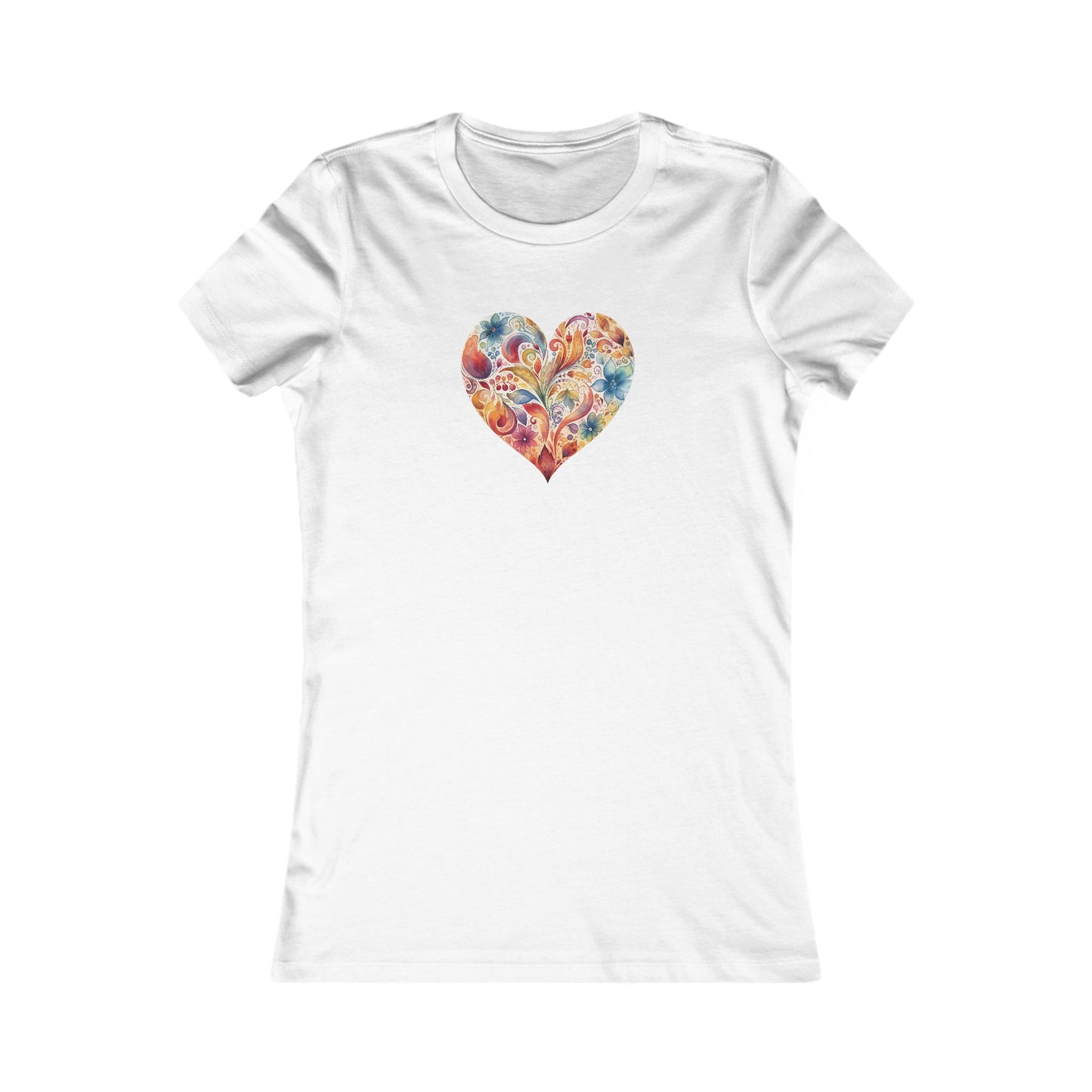 Watercolor Heart Fitted Tee 002