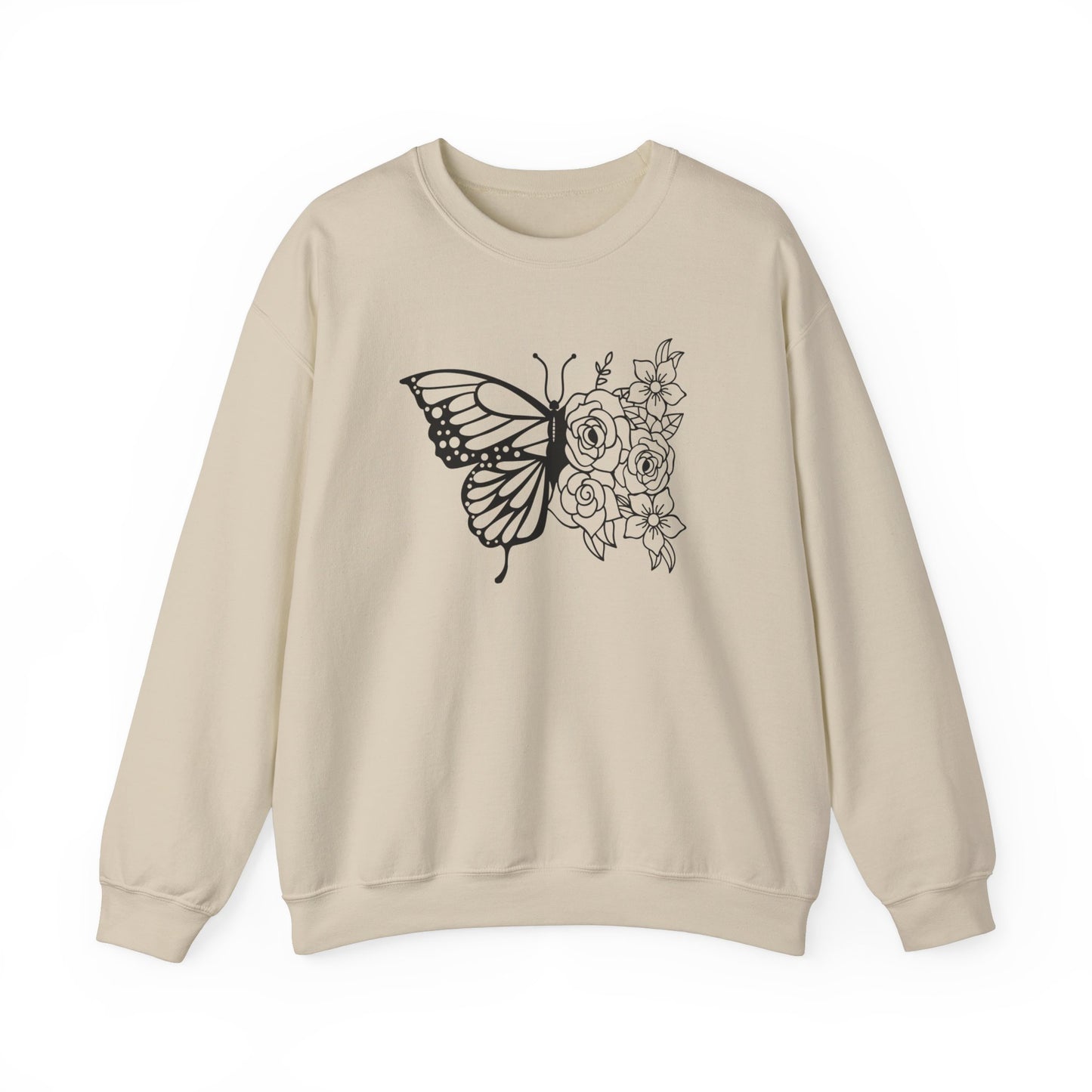 Butterfly and Flowers Sweatshirt