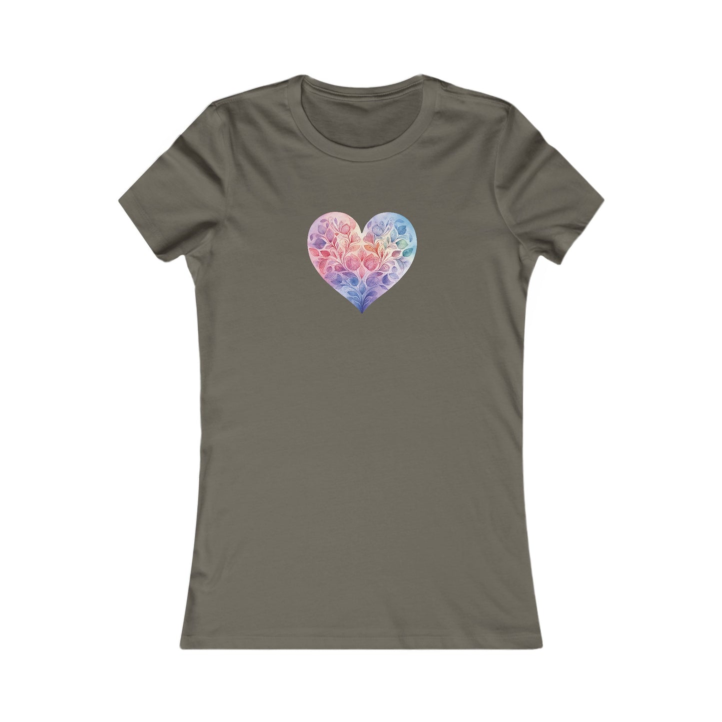 Watercolor Heart Fitted Tee 006