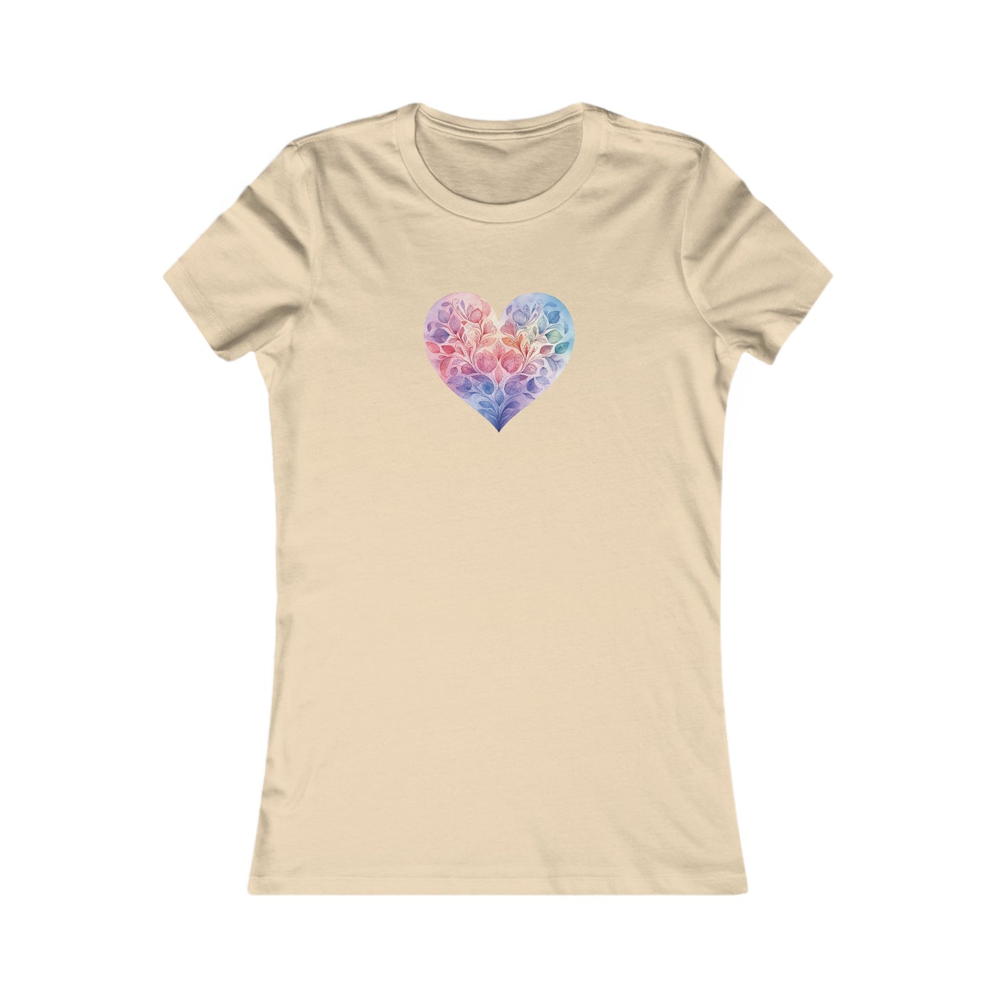 Watercolor Heart Fitted Tee 006