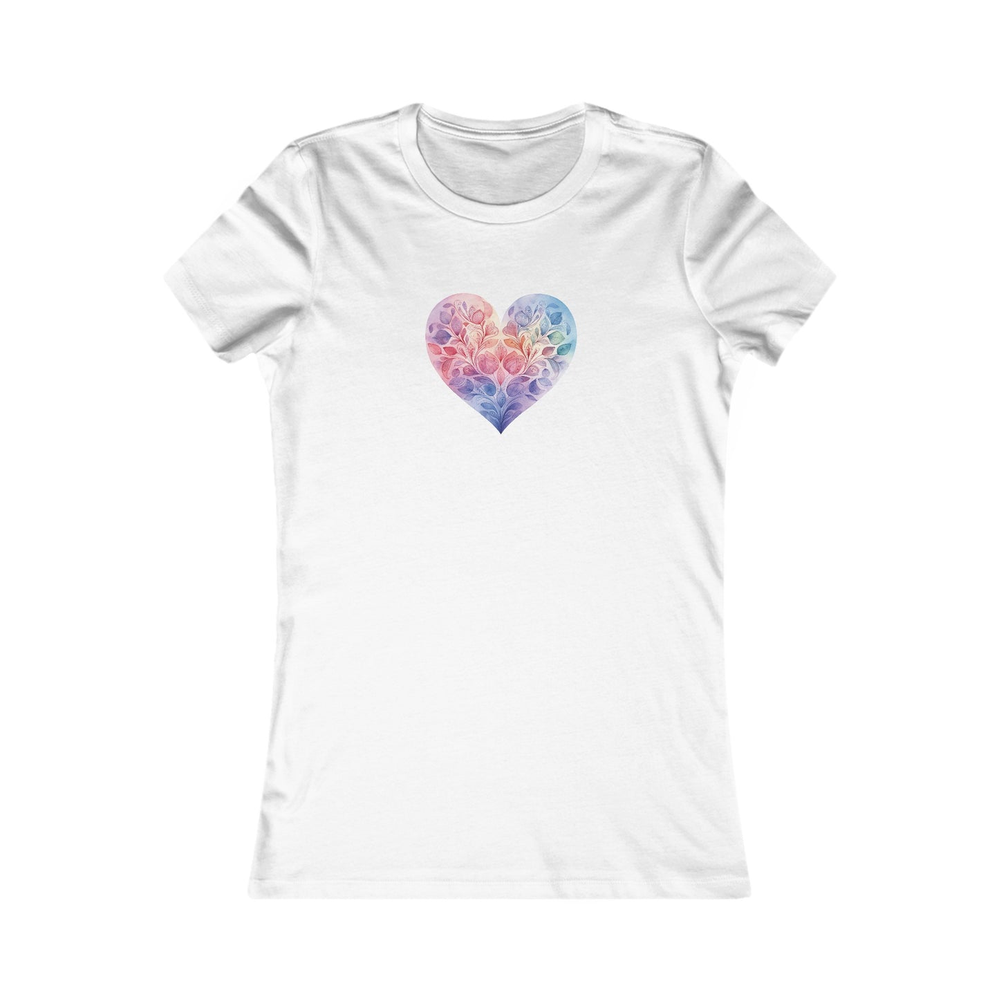 Watercolor Heart Fitted Tee 006