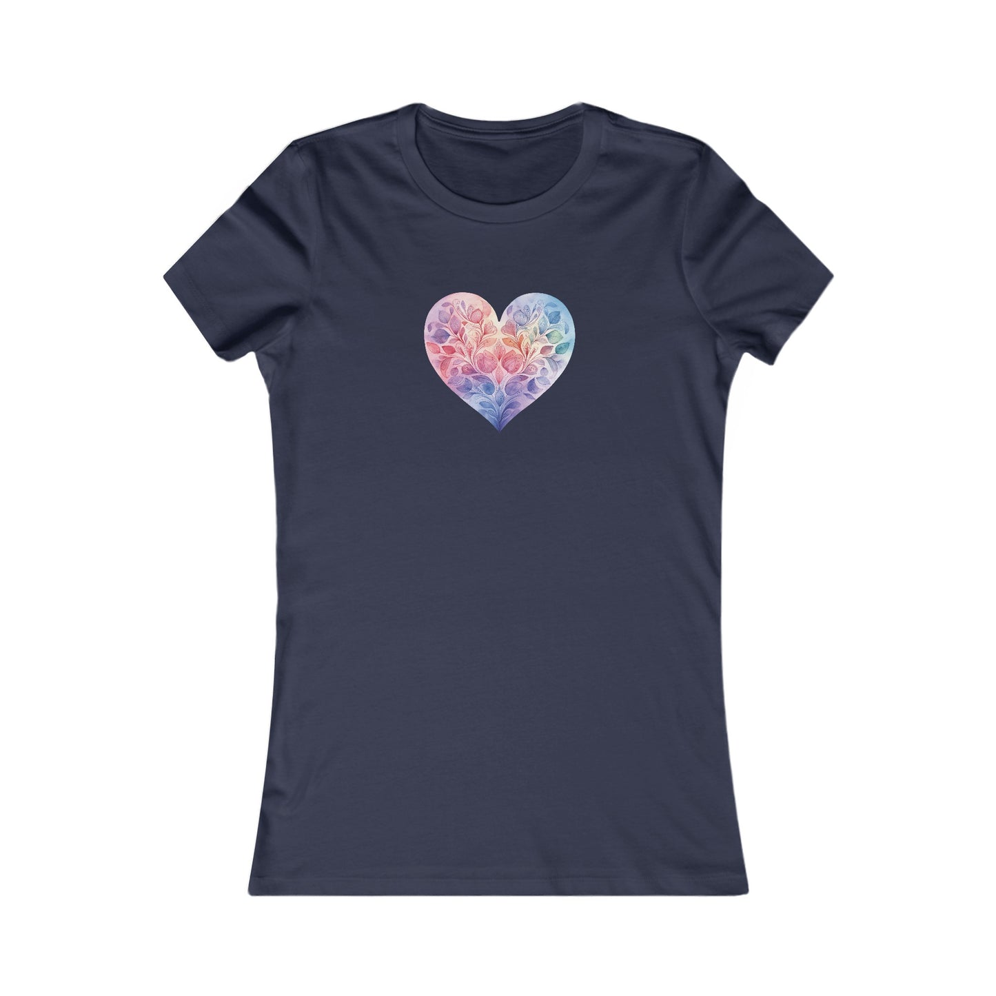 Watercolor Heart Fitted Tee 006