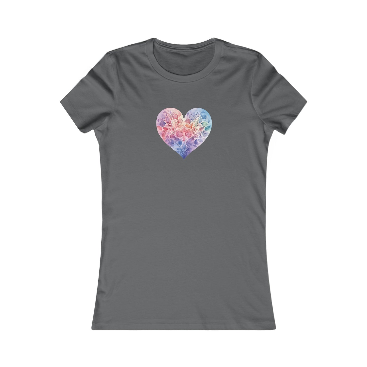 Watercolor Heart Fitted Tee 006
