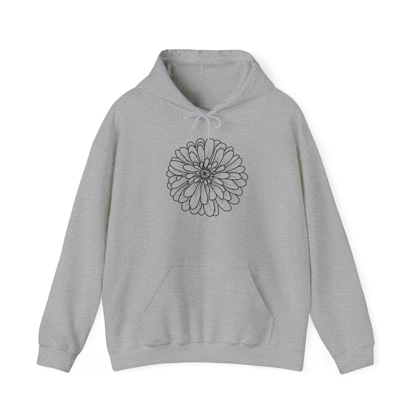 Flower Outline Hooded Sweatshirt
